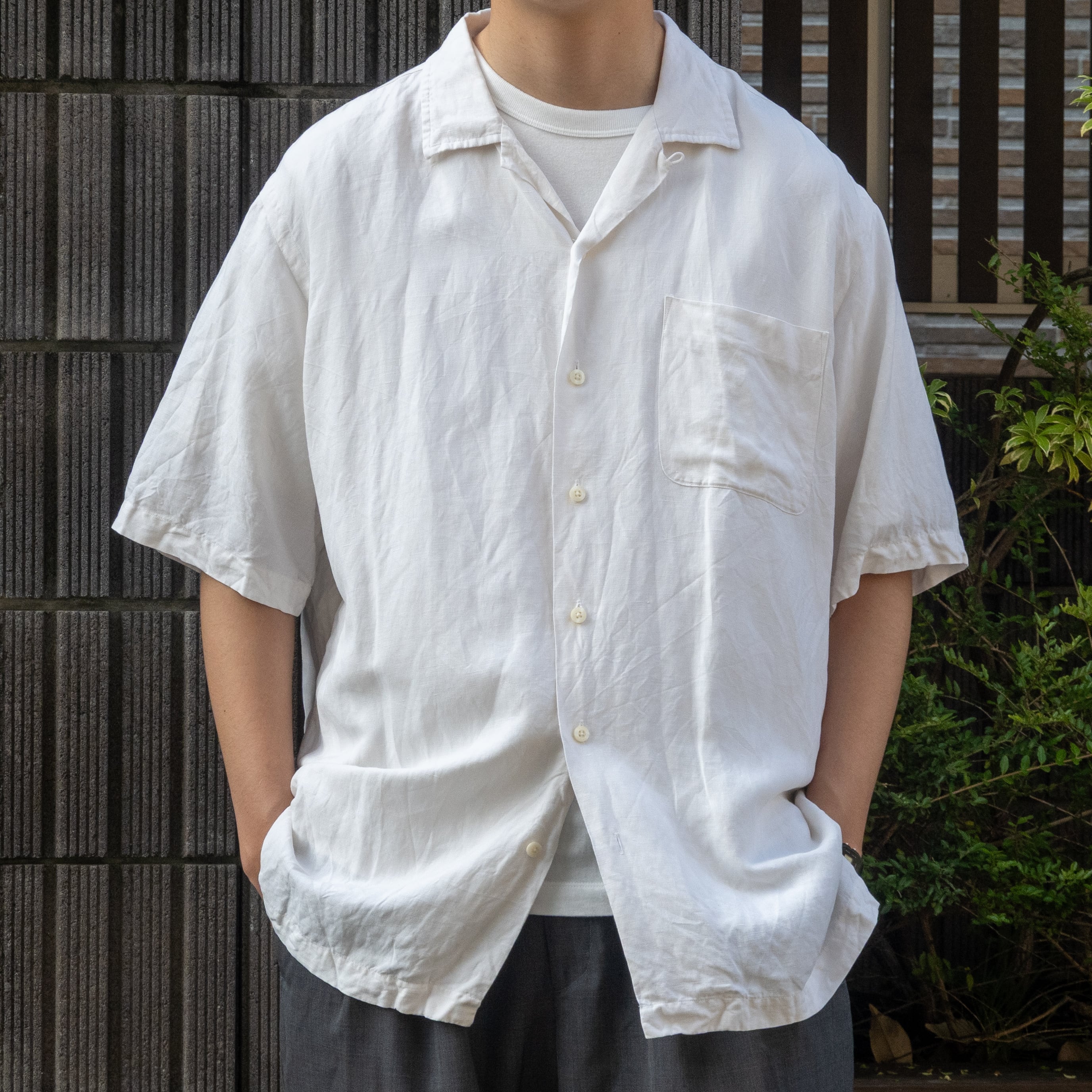 1990’s Polo by Ralph Lauren silk linen open collar shirt