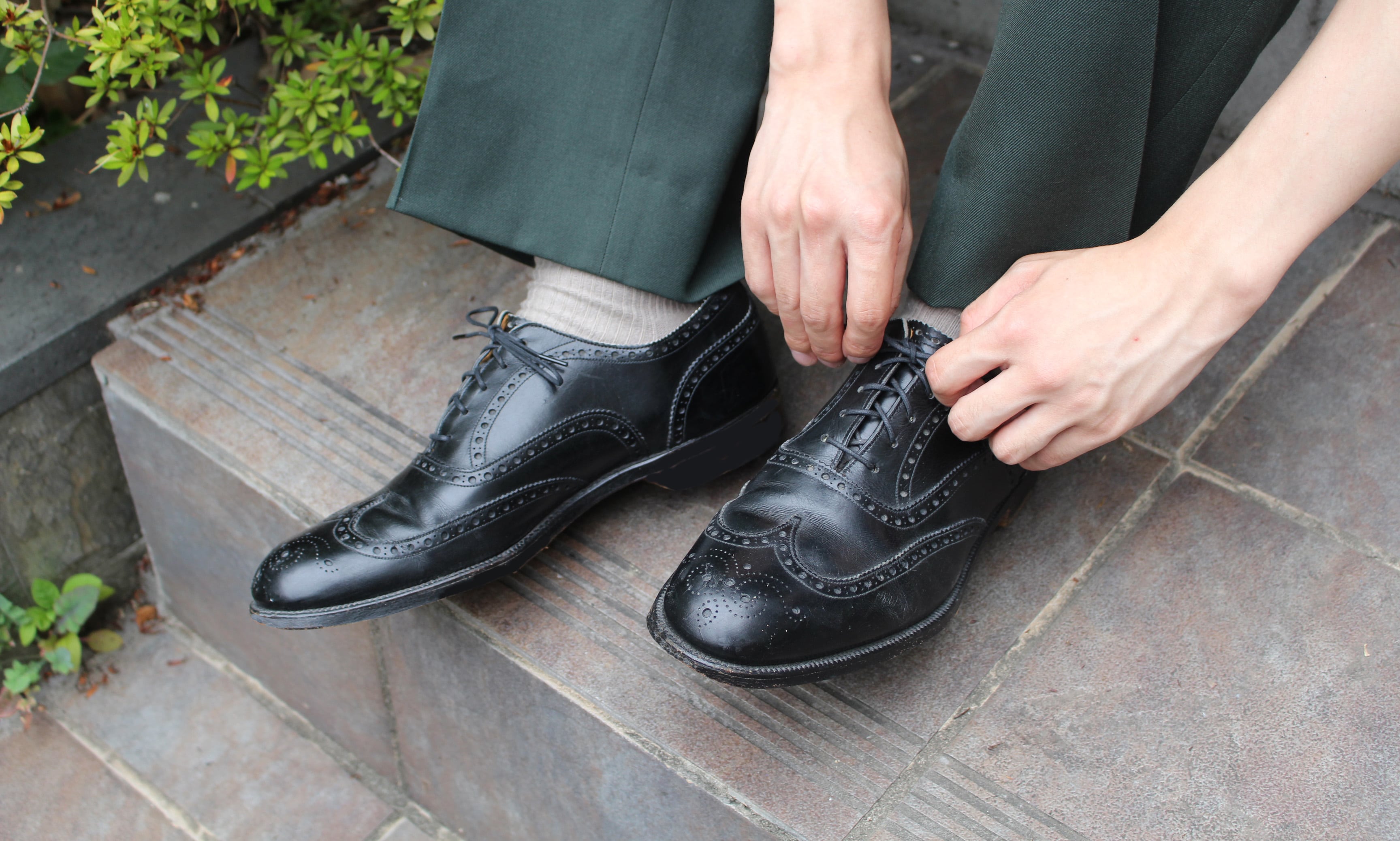 84年製 Allen Edmonds 内羽根式ウィングチップ ブラック