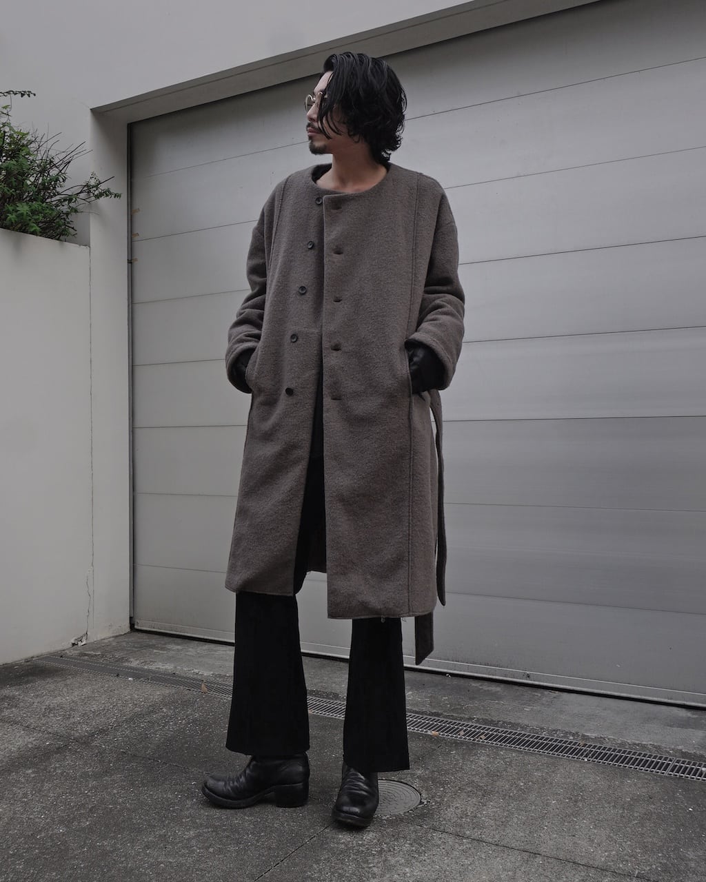 ASKYY アスキー　セットアップ　ジャケット＆パンツ　カットオフ　フリンジ　黒 アトリエ365 セットアップ メンズ ジャケット パンツ 上下セット