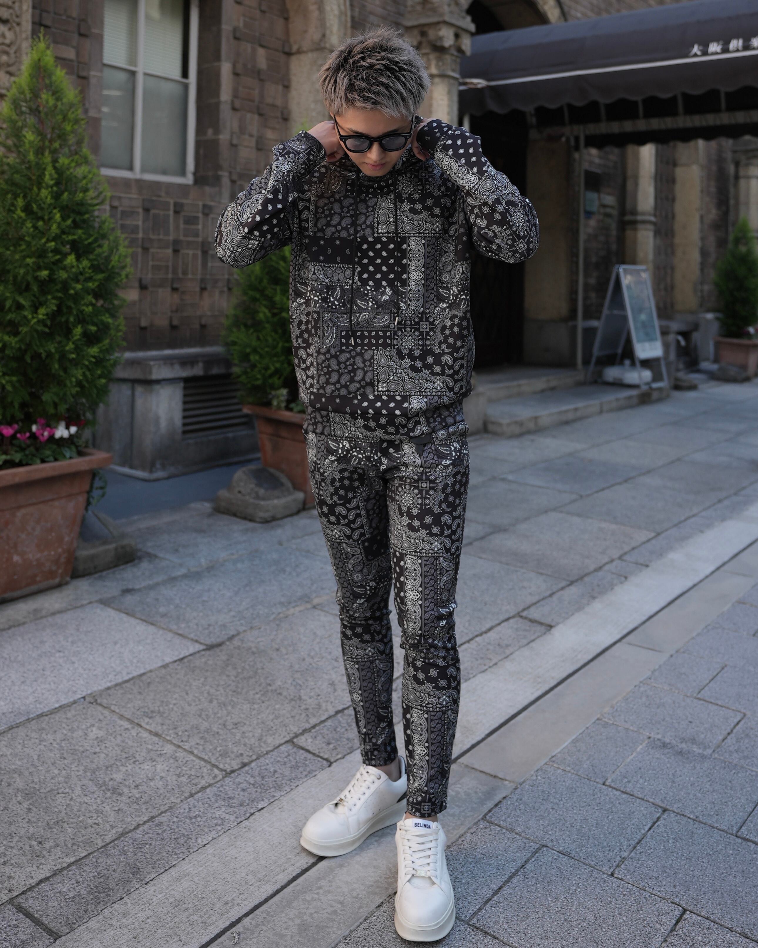 BELINDA セットアップ グレー スリムフィット スラックス グレー スリムフィット スラックス （BELINDA セットアップ