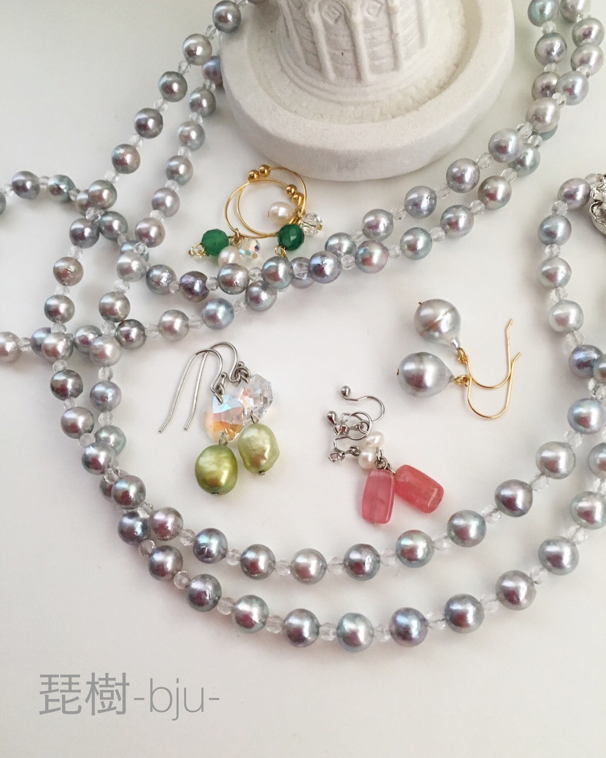 琵琶湖パールの雫リングネックレス 琵琶湖パールの雫リングネックレス