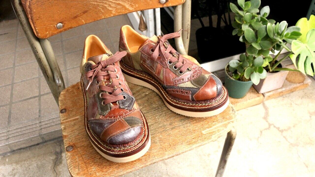 限定一足 ブヒ シューズ キッドレザー オールデン プレーントゥ レッド