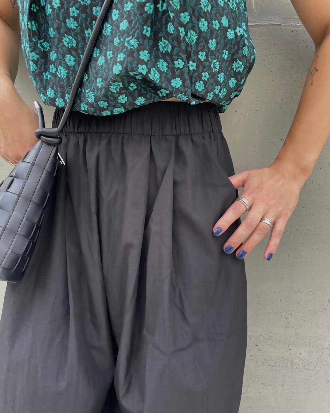 calm nylon easy wide pants <2color>