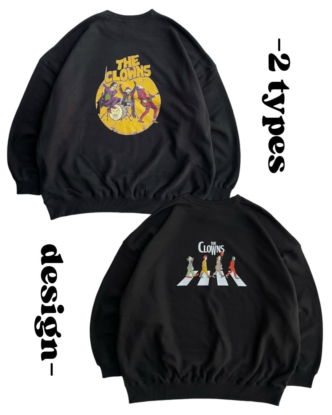 【calm original】the clowns print sweat shirt <2design>
