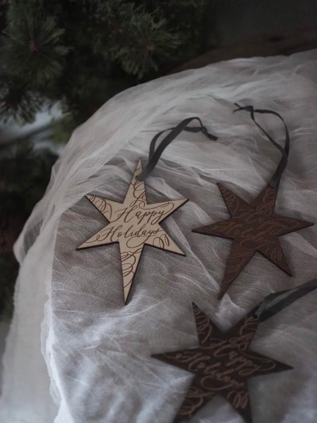 クリスマスオーナメント3つセット（星型/トナカイ型）