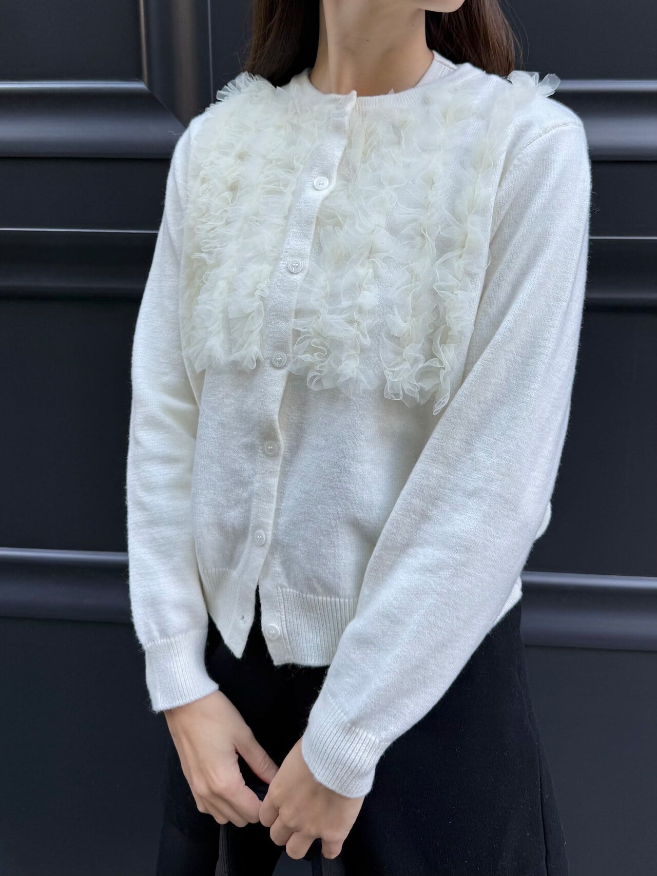 チュールフリルカーディガン［60006］