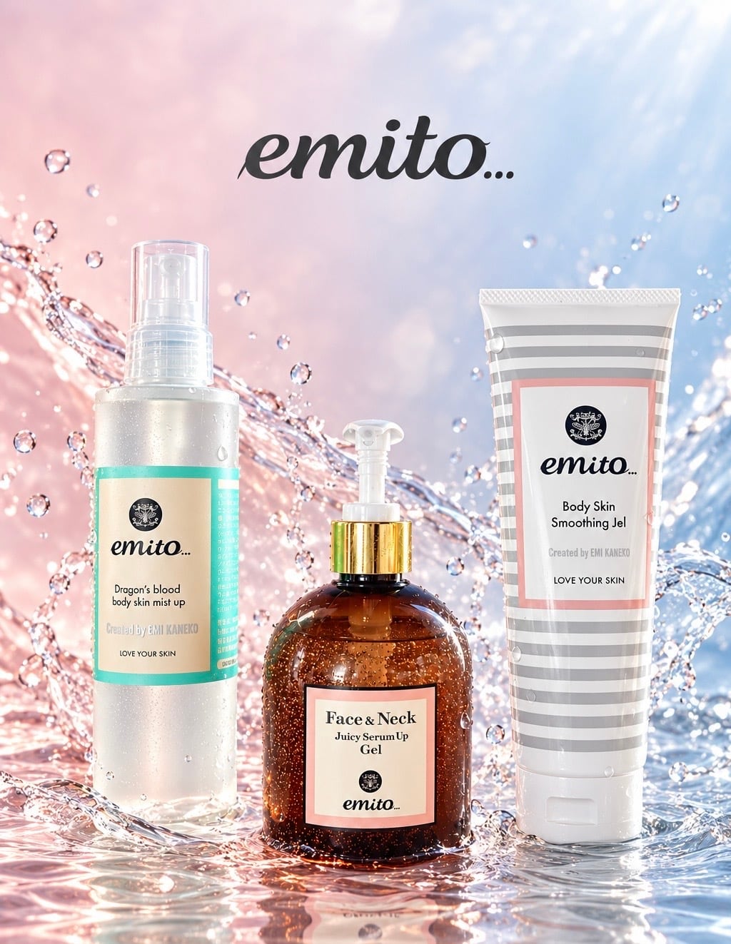 新品emitoフェイス＆ネックジューシーセラム化粧水セット emito…