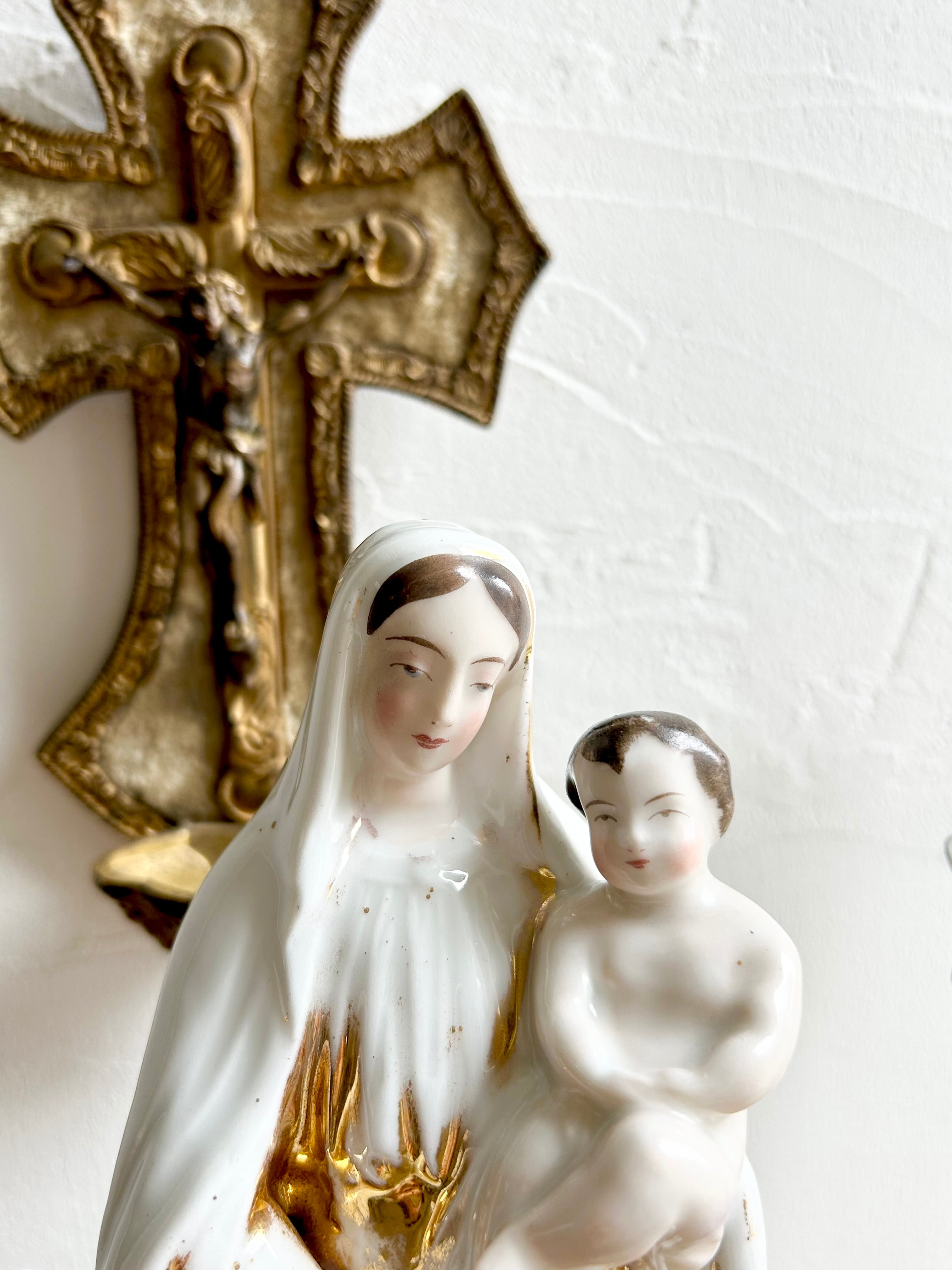 超希少！鋳鉄 装飾十字架 教会の上のマリア像 アンティーク 英国 ドイツ 超希少！鋳鉄 装飾十字架 教会の上のマリア像 アンティーク 英国