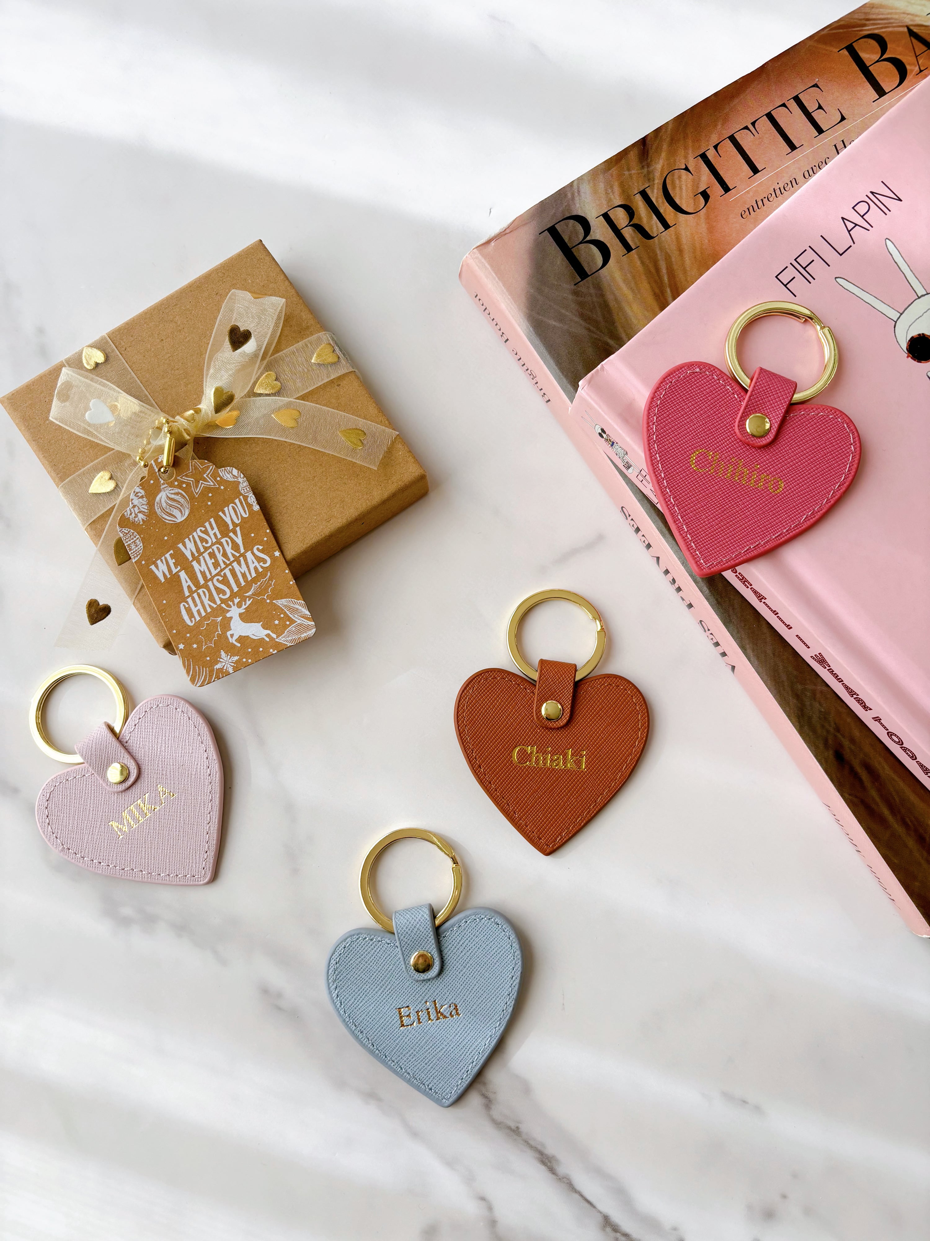 COLOFUL HEART KEY RING