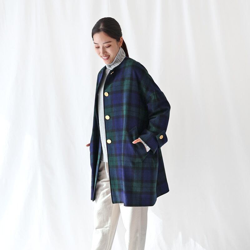 CLANE HOMME STAND CHECK COAT 定価 やすくっ 52800円