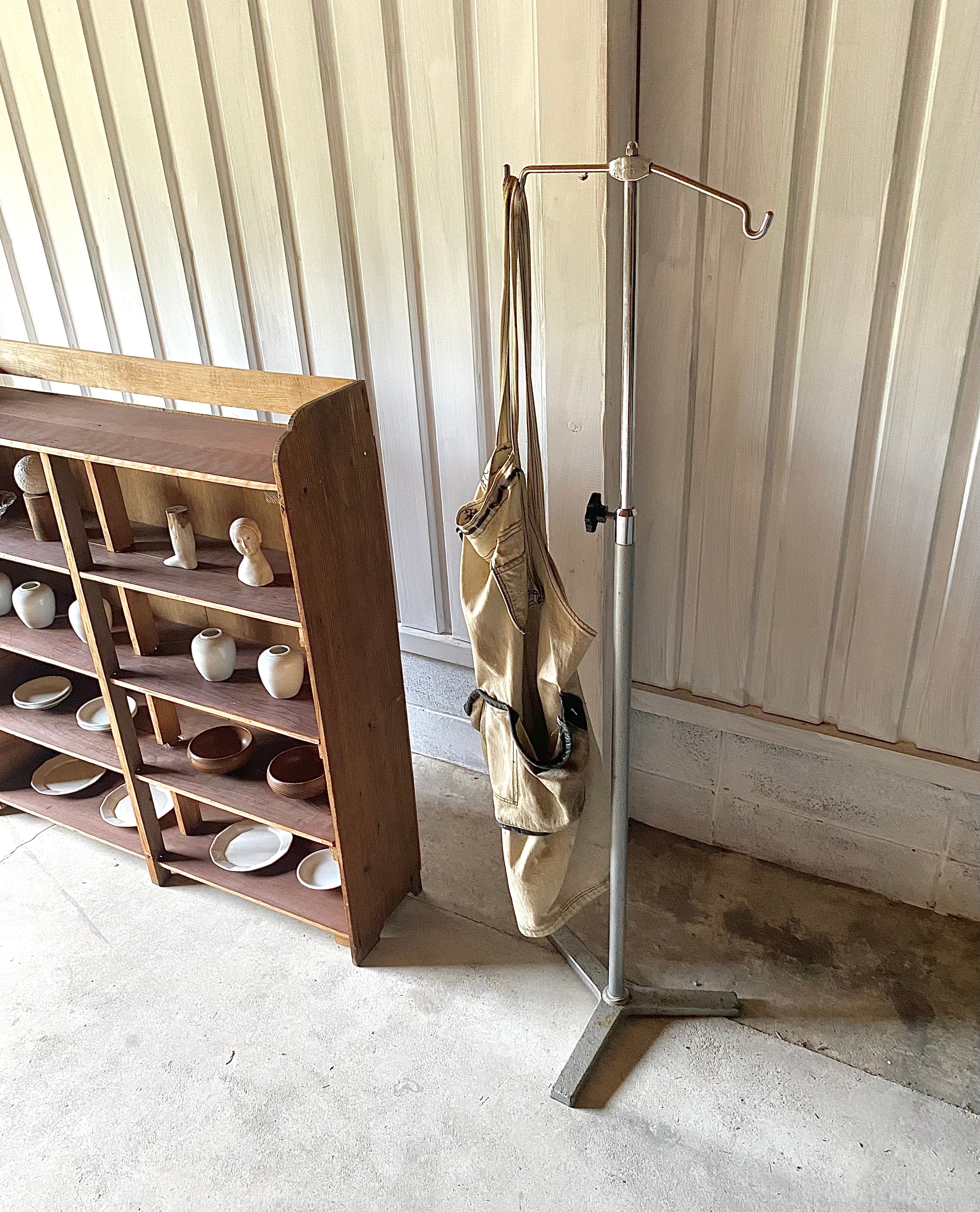 古い鉄と古材のキッチンラック 食器棚 オープンラック 古家具 古道具