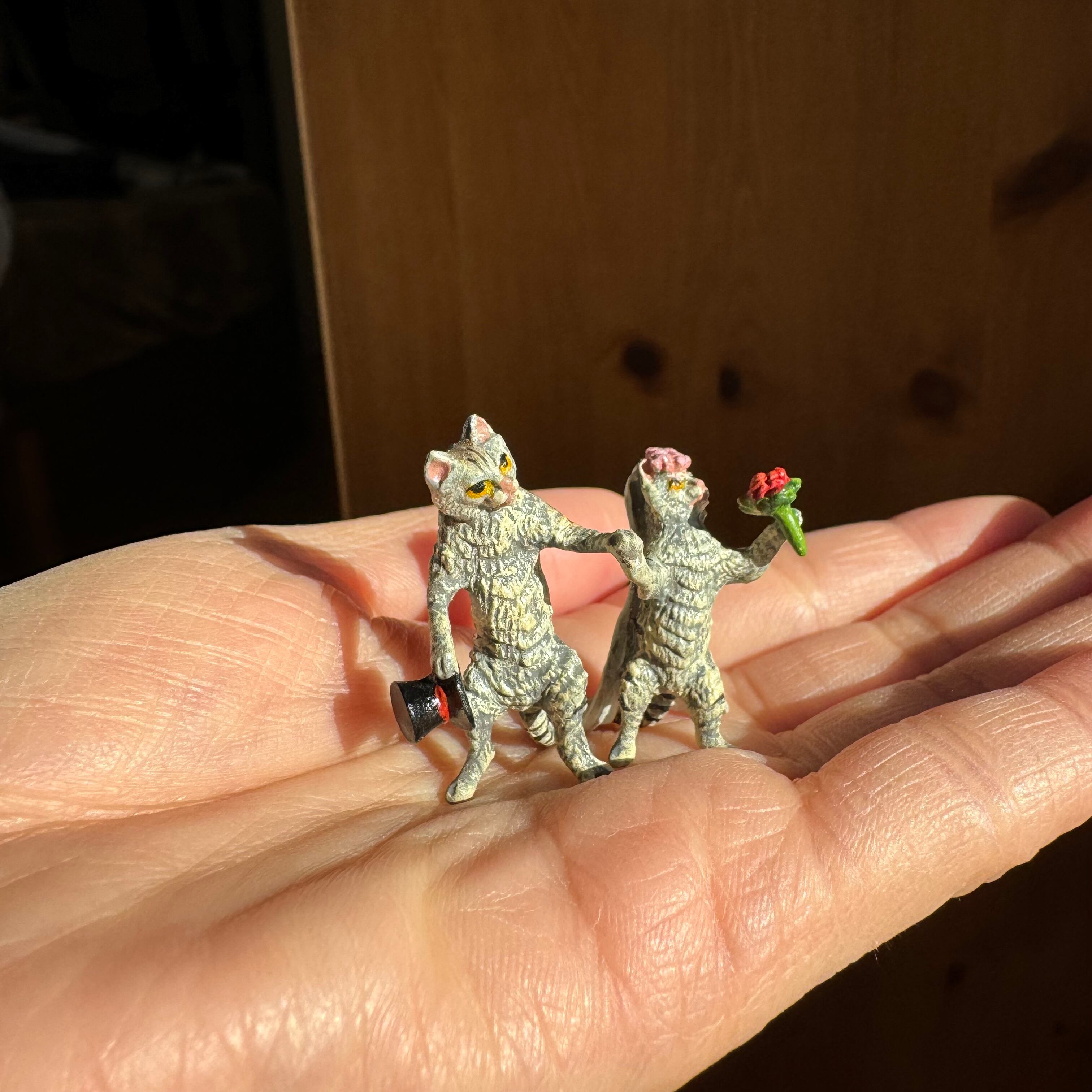 ヴィエナブロンズ 【シンバルを鳴らす猫】アンティーク つまり猫は最高