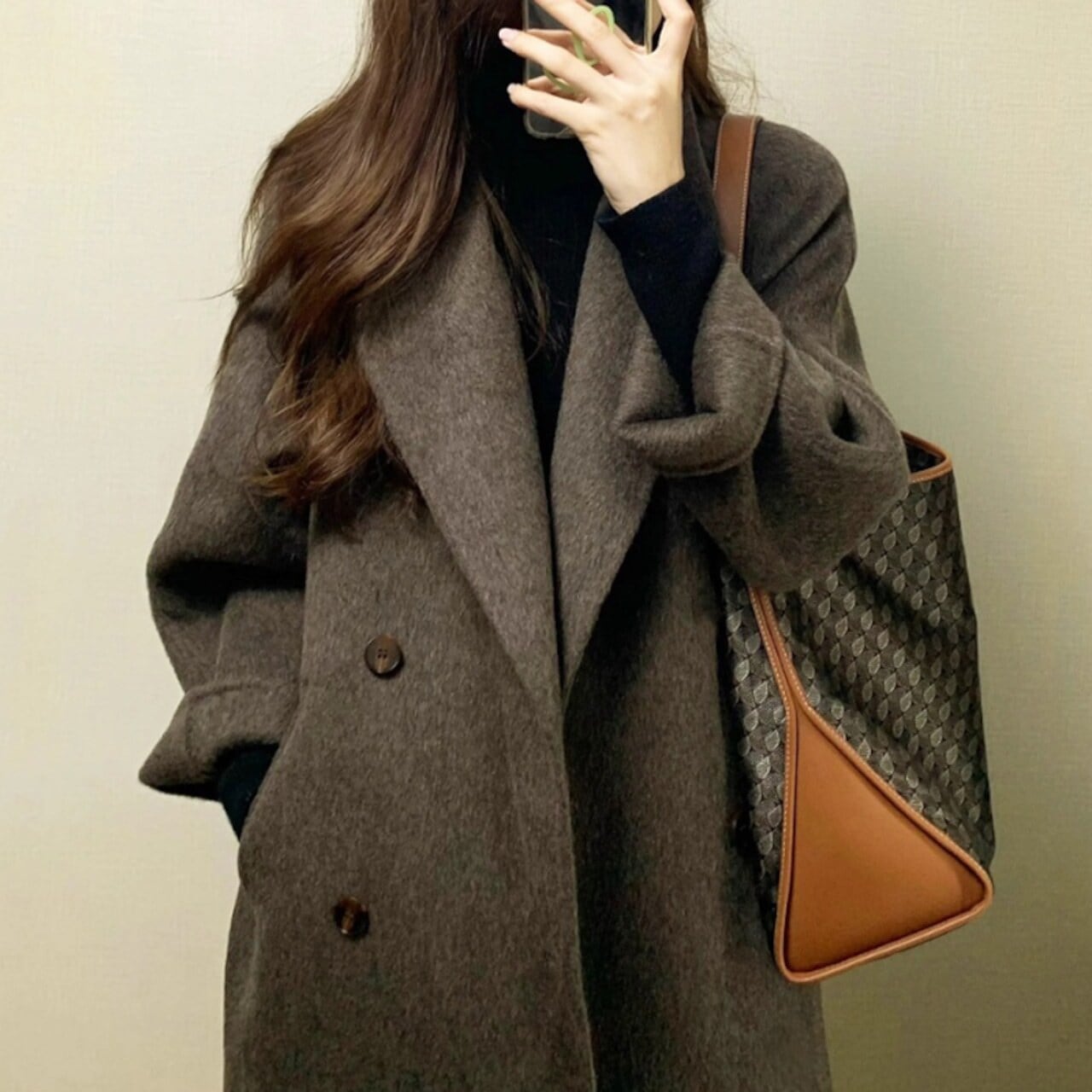 ダブルブレストミモレ丈コート 5color A01037