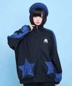 お星様が舞い降りたジャージセットあっぷ（ブラック）