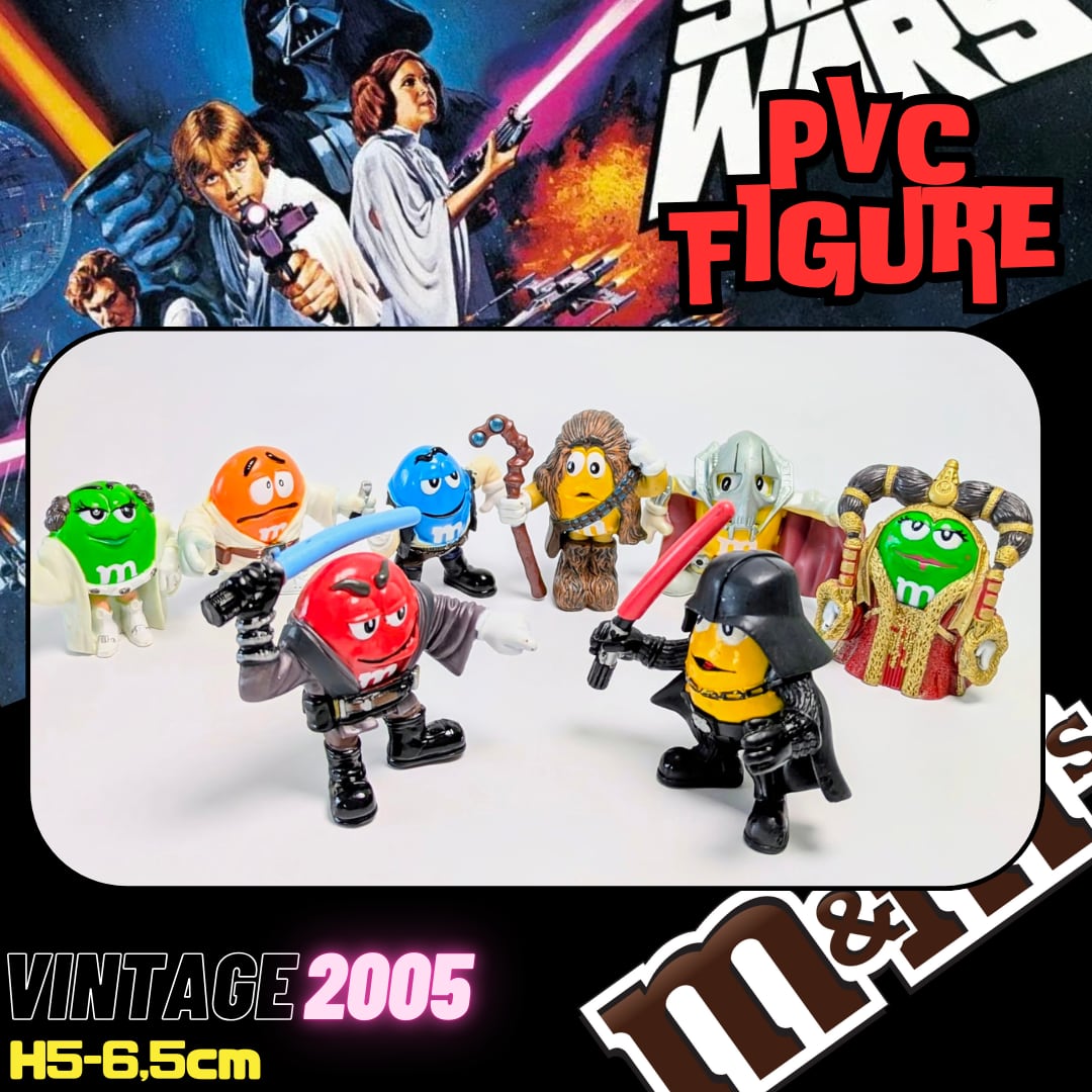 ☆ VINTAGE2005 ☆
送料無料！
【 STARWARS & m&m's】
PVCフィギュア 8Pセット
スター・ウォーズ
エムアンドエムズ
