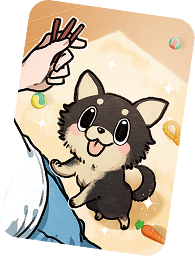 ごはんを待つ犬のカード