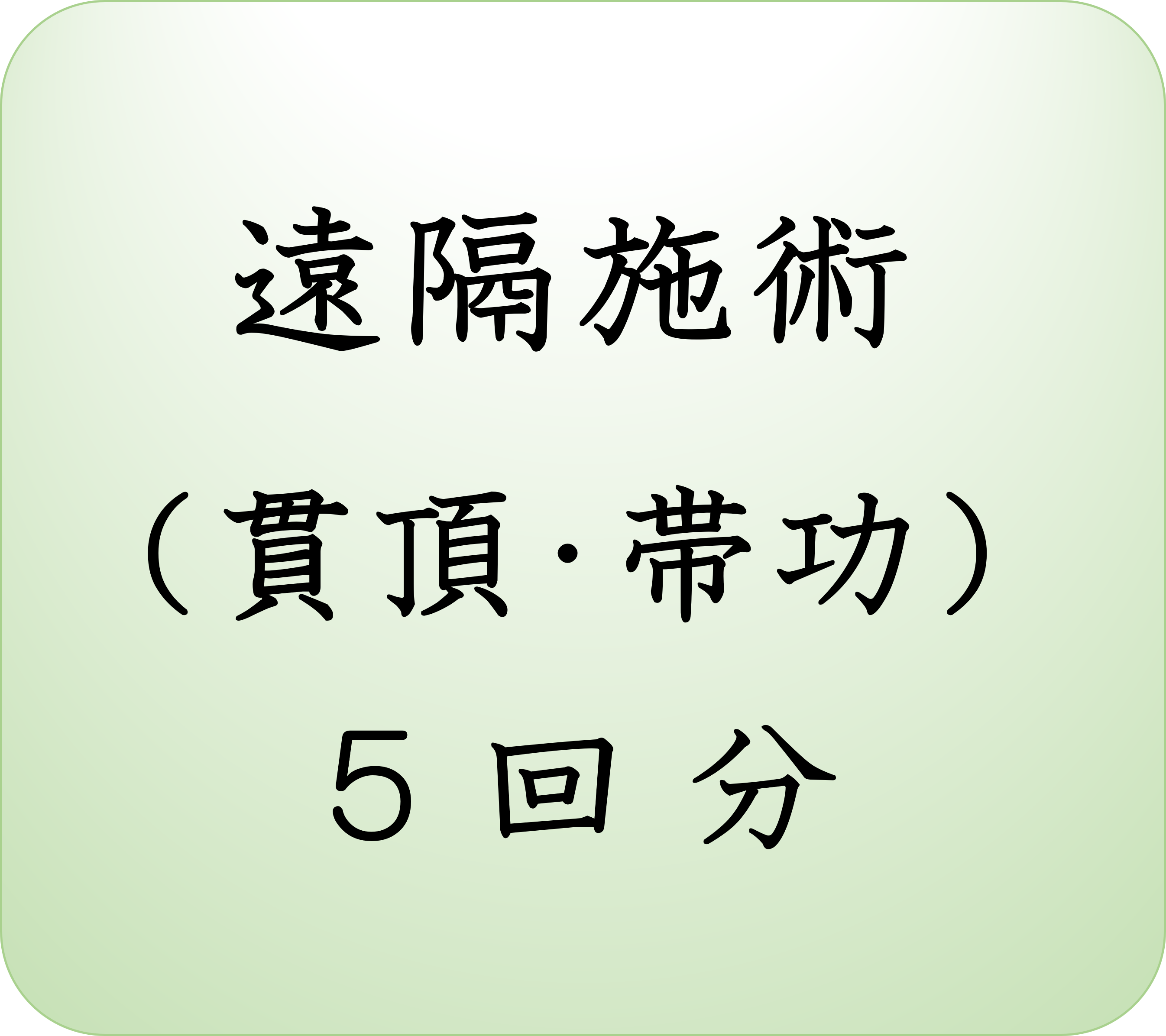 遠隔施術（貫頂・帯功）5回分