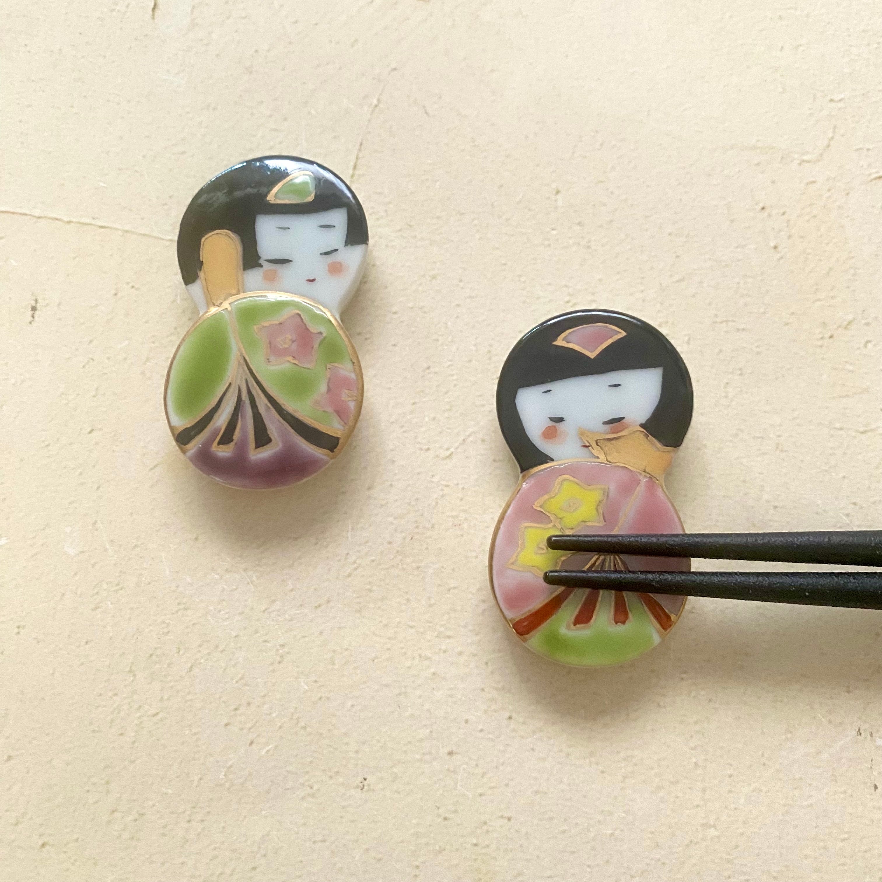 ≪ひなまつり≫<br>京焼 雛わらべ ペア箸置き