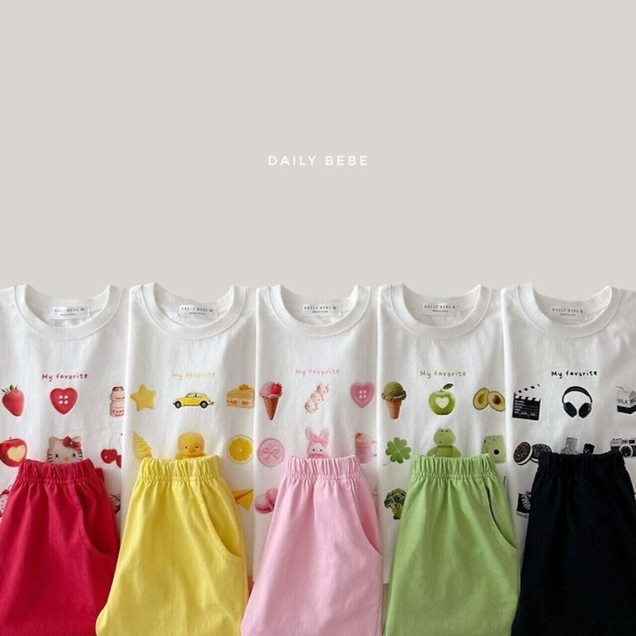 韓国子供服⌇ DAILYBEBE⌇Favorite Set⌇26summer⌇キッズ⌇ジュニア⌇セットアップ⌇ *XS~JL*
