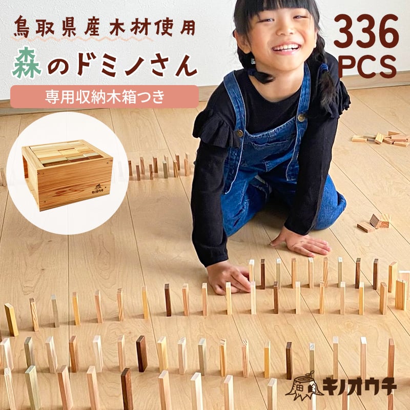 鳥取県のいろいろな木でできた積木「森のドミノさん」