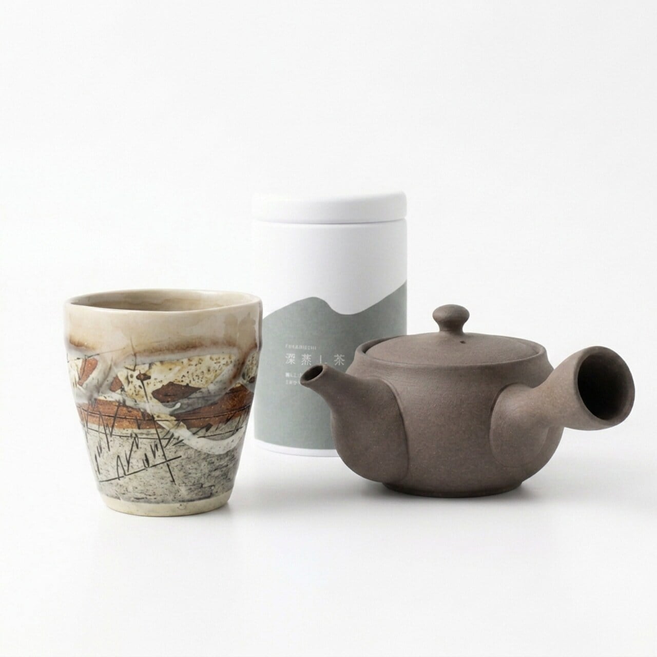 厳選【本格 日本茶セット】常滑急須 美濃焼湯呑み 静岡深蒸し茶
