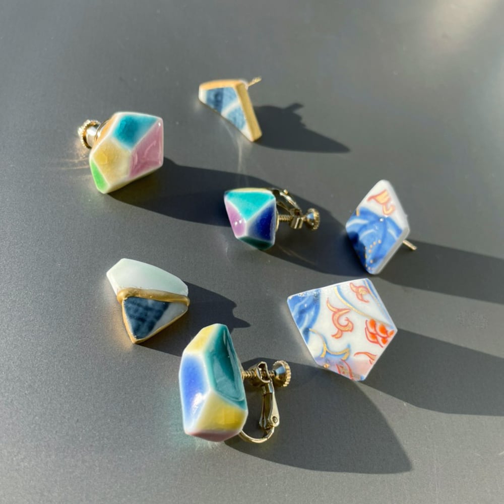 中国　アンティーク　陶片アクセサリー KUTANI YOKO