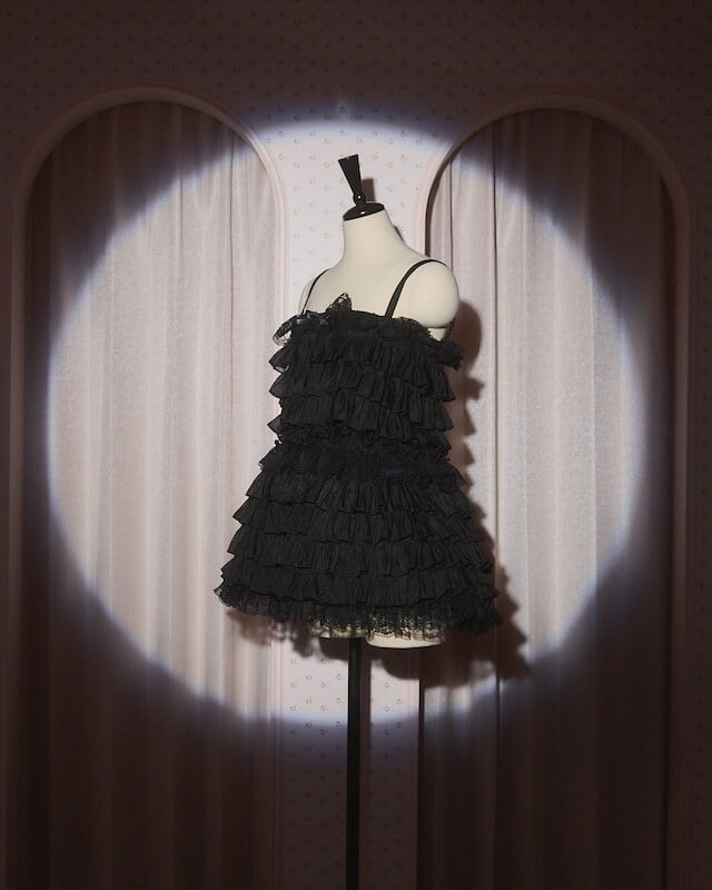 ♡ lilLilly S/S デニムフリルワンピース INDIGO デニムフリル