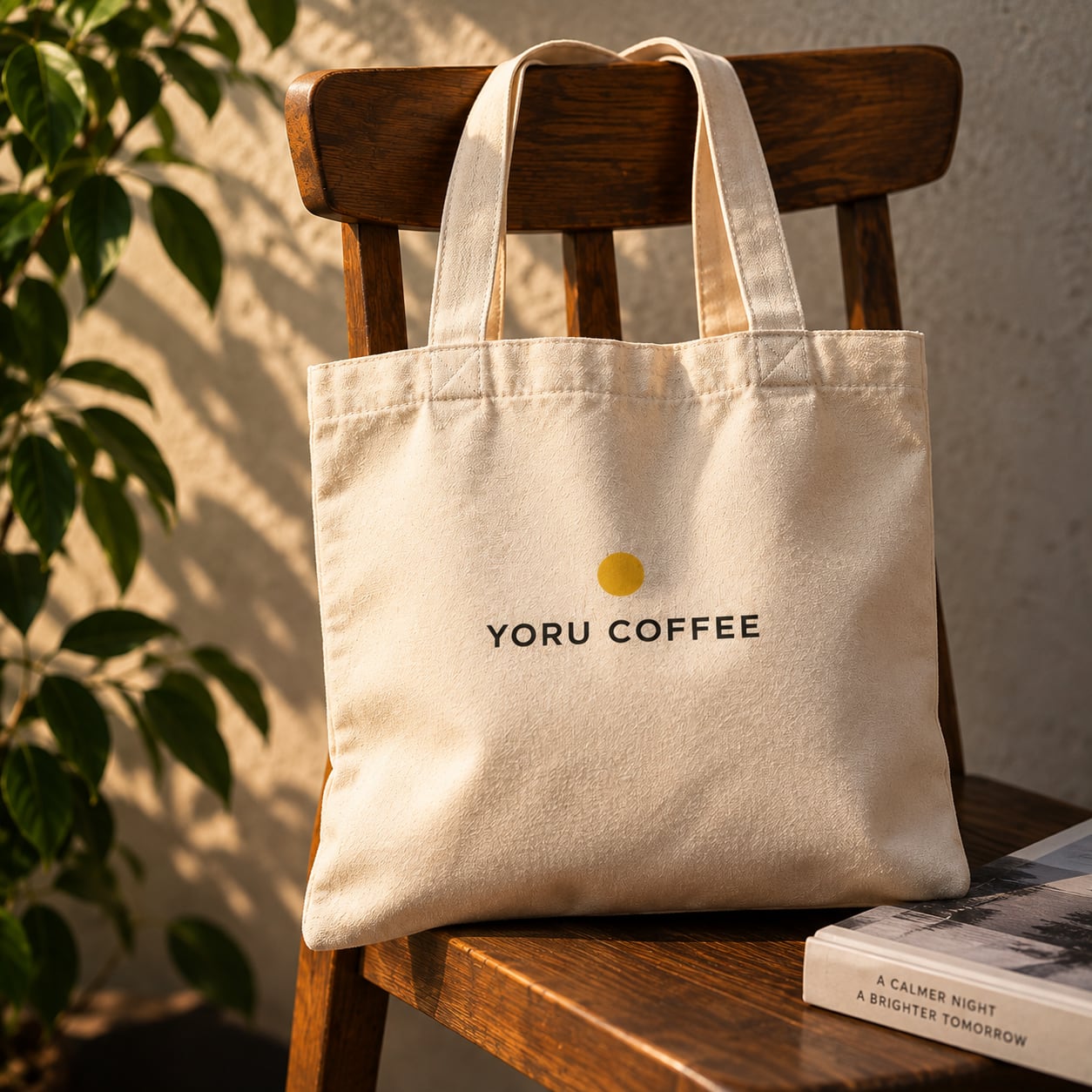 YORU COFFEEのロゴをあしらったオリジナルトート。日常使いしやすい、シンプルなデザインに仕上げました。