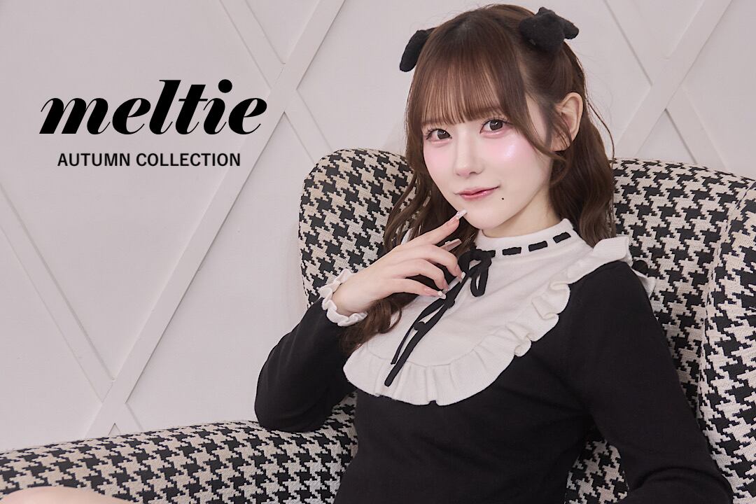 ORIGINAL | meltie meltie きらきらショルダーフリルニット chidori black