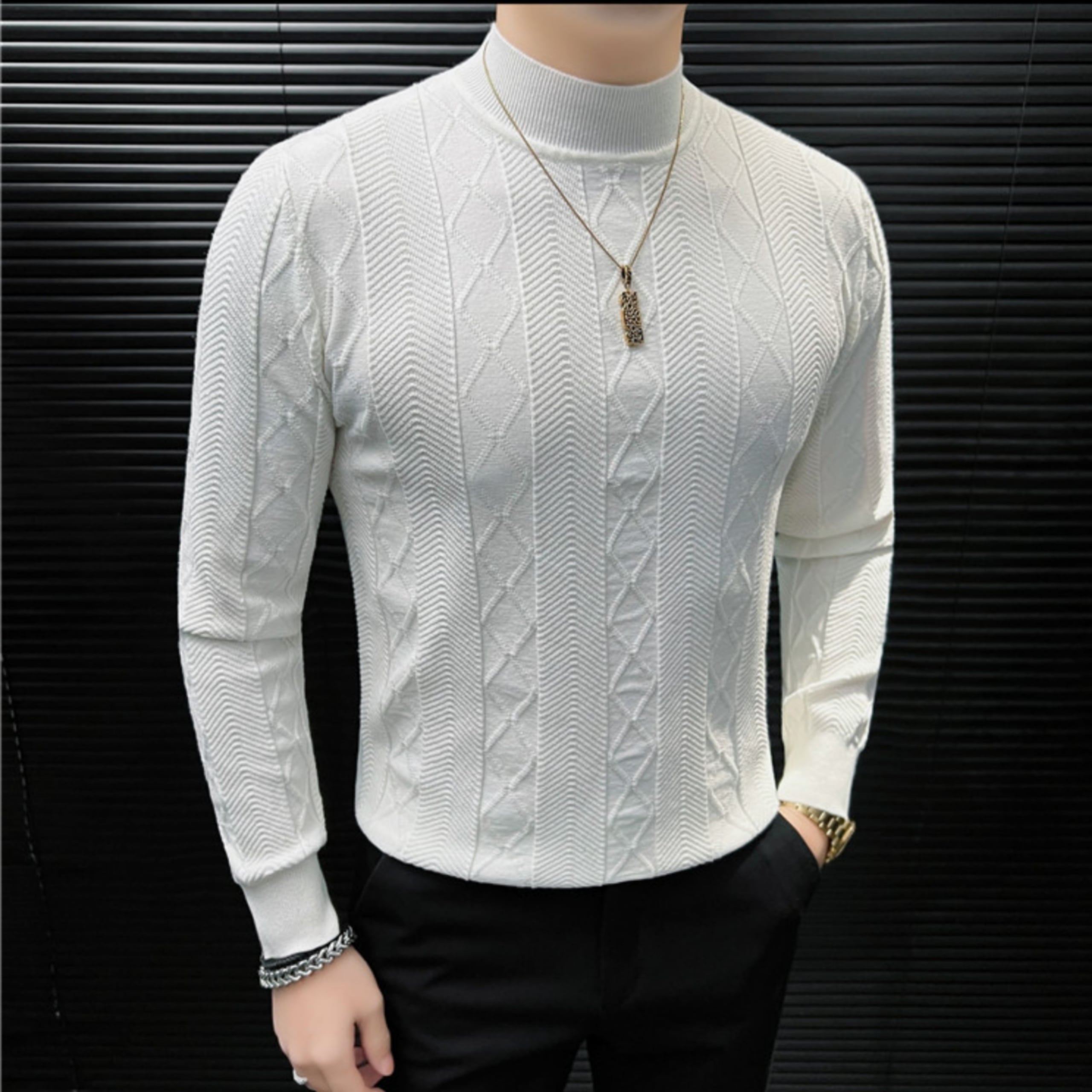 アーバンリファインパターンニット（4color） M0886