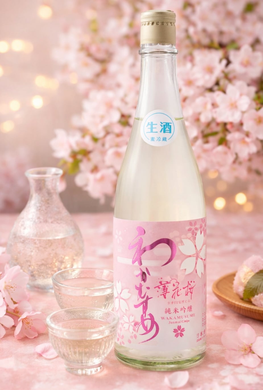 わかむすめ 純米吟醸  薄花桜（うすはなざくら）

 散り際まで美しい桜のごとく、やわらかく雑味のない、綺麗な味わい