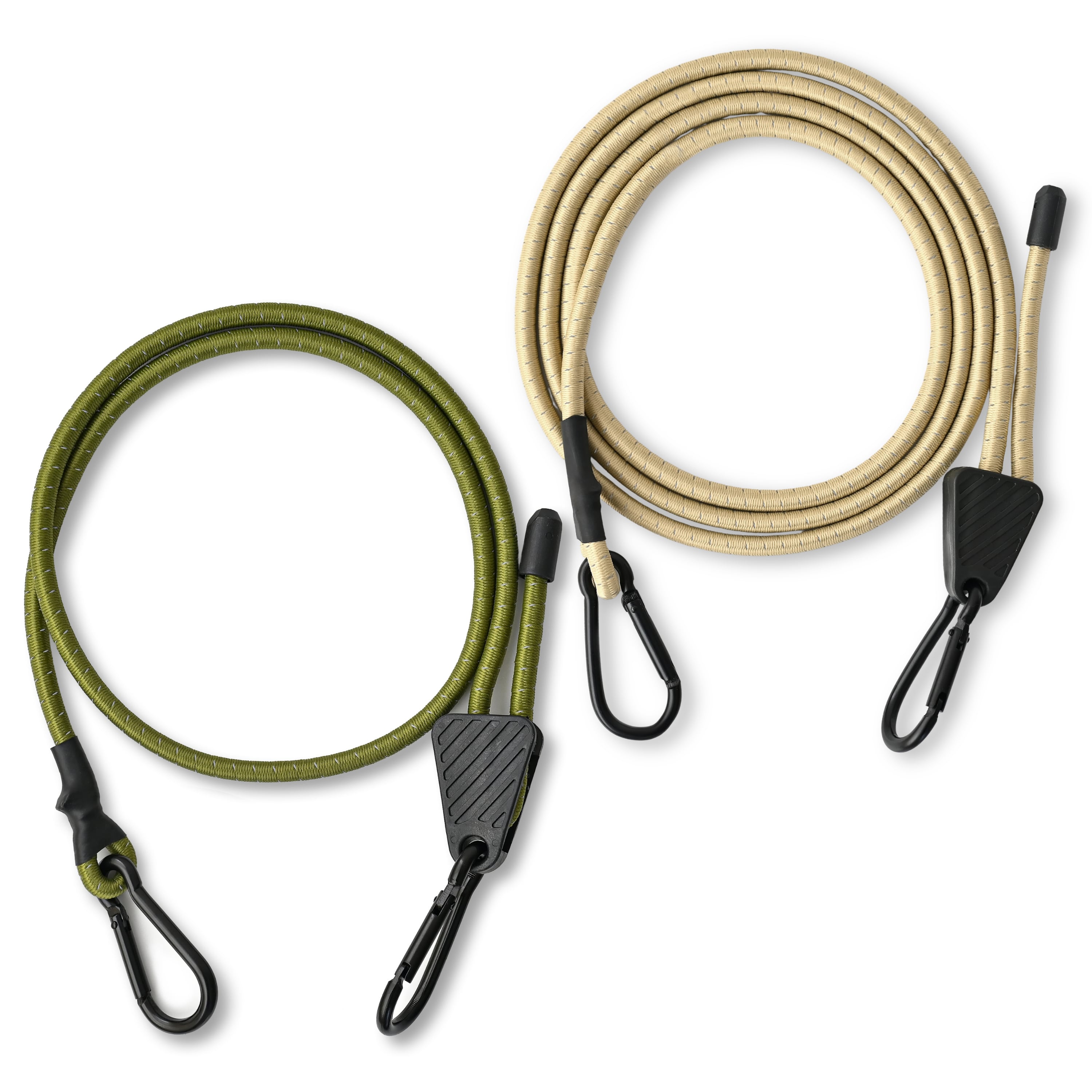 反射材入り 調節式カラビナフックゴムバンド ミックス/100cm/150cm×計4pcs