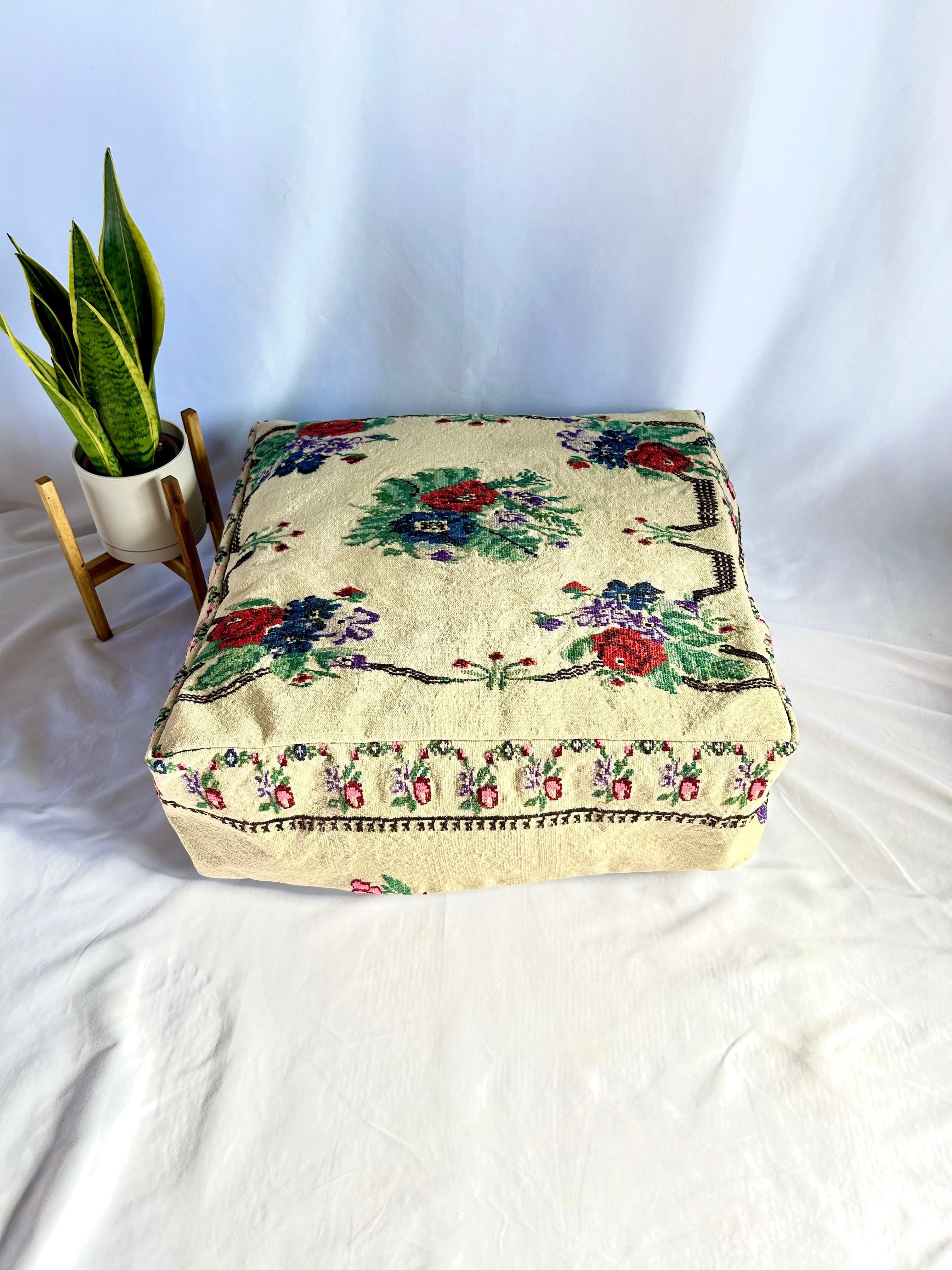 プフ ヴィンテージプフ クッション ペットベッド オールドキリム 犬猫