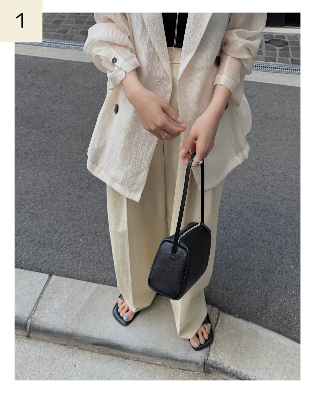 tuck wide nylon pants