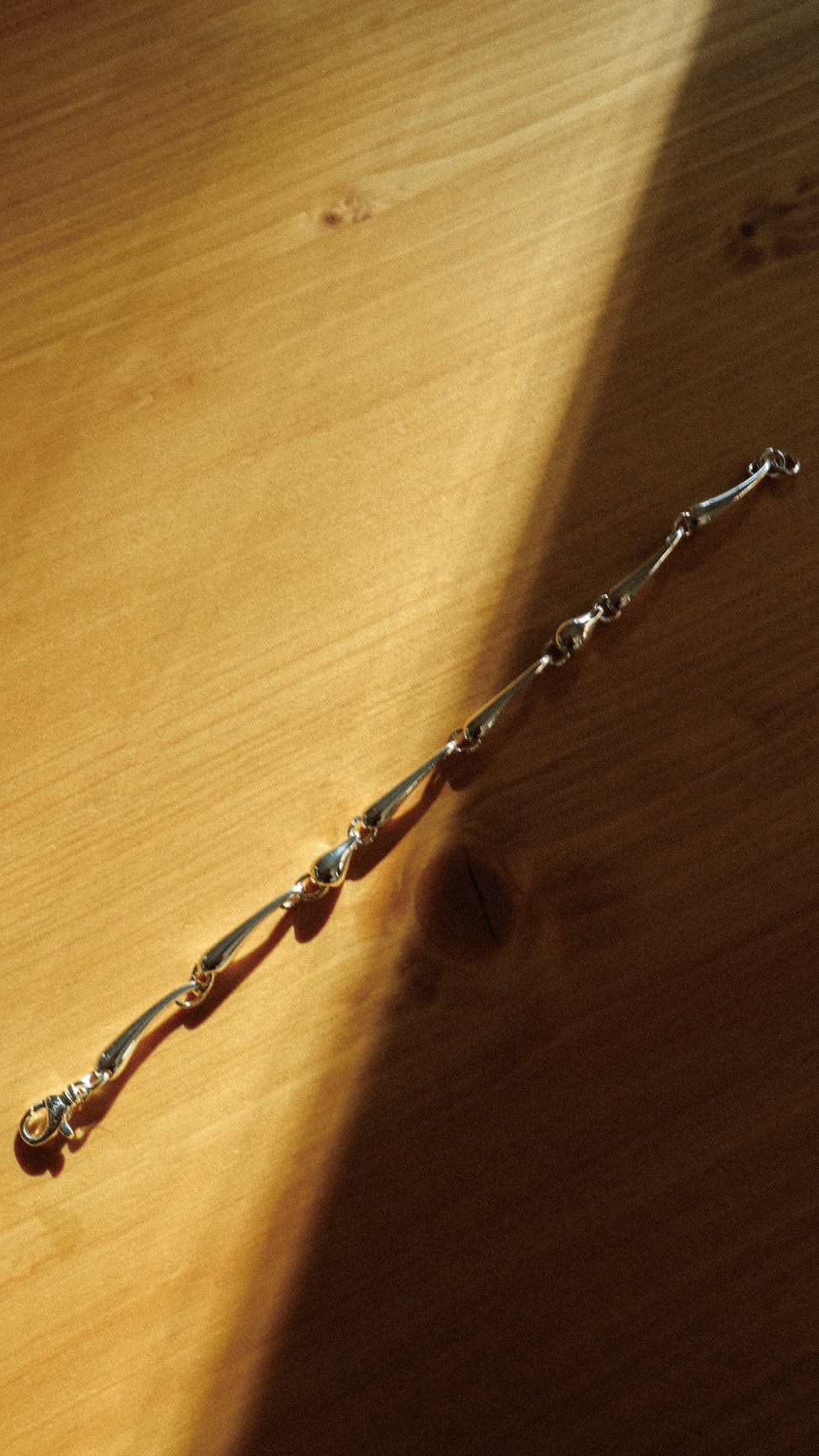 H Drop Bracelet “Veiné”

大地を巡る脈をテーマに実際に自然にある石からデザインインスピレーションを受けたされたブレスレット”Veiné”（ヴェーヌ）

連なるドロップ状のパーツは川の軌跡のように緩やかにカーブを描き、装いにさりげない立体感と上品な存在感を添えます。

コーディネートの仕上げとして、日常を静かに引き立てる一本です。
