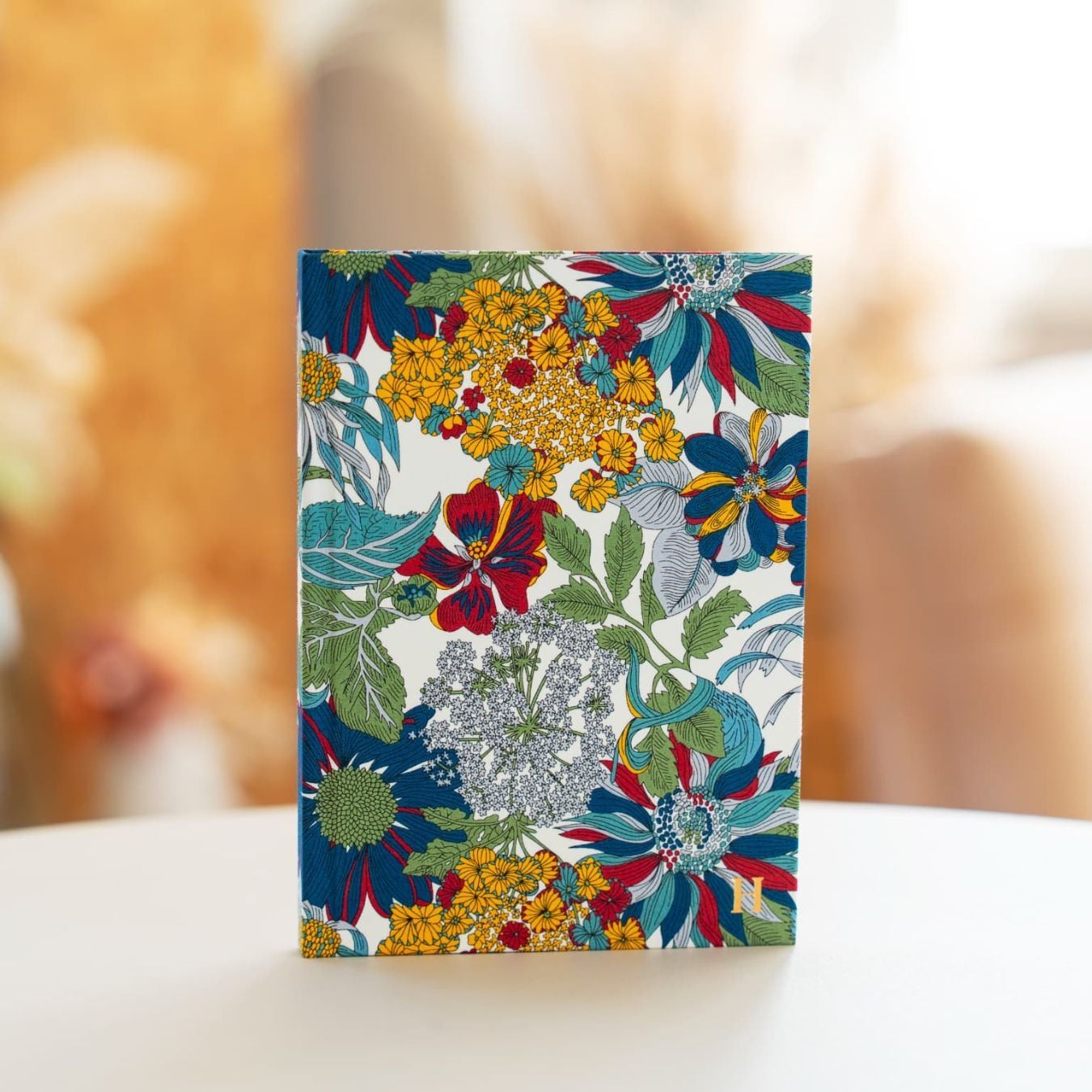 テキスタイルノート LIBERTY（リバティ）生地使用シリーズ flower×Pink（花×ネイビー）＊リバティファブリック Angelica Garla アンジェリカ・ガーラ使用