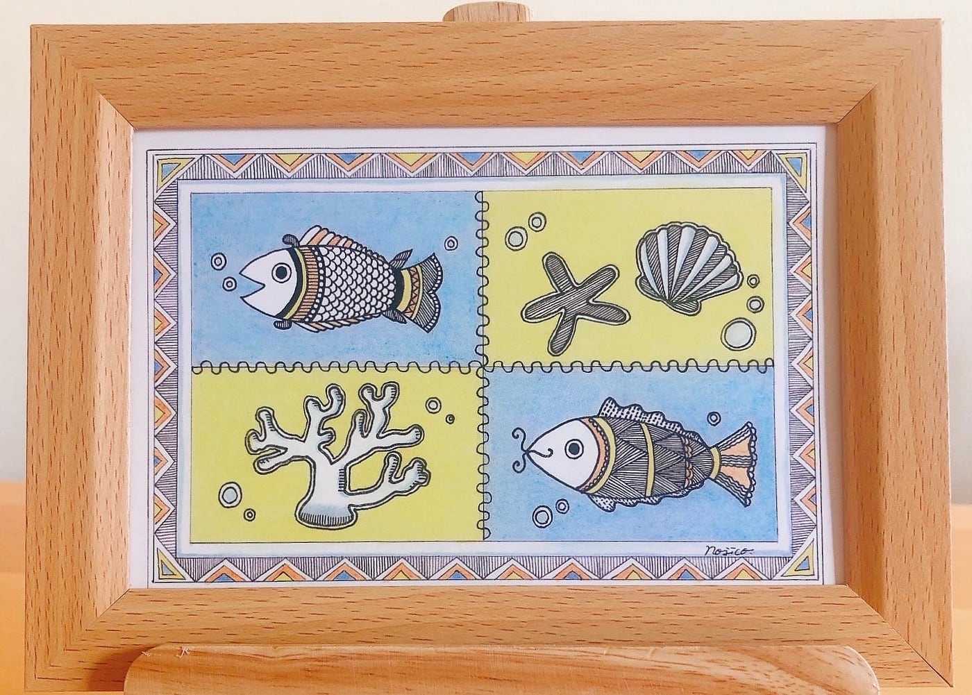 MITHILA ART ミティラー画 魚 割り切れ MITHILA ART ミティラー画 魚 割り切れ