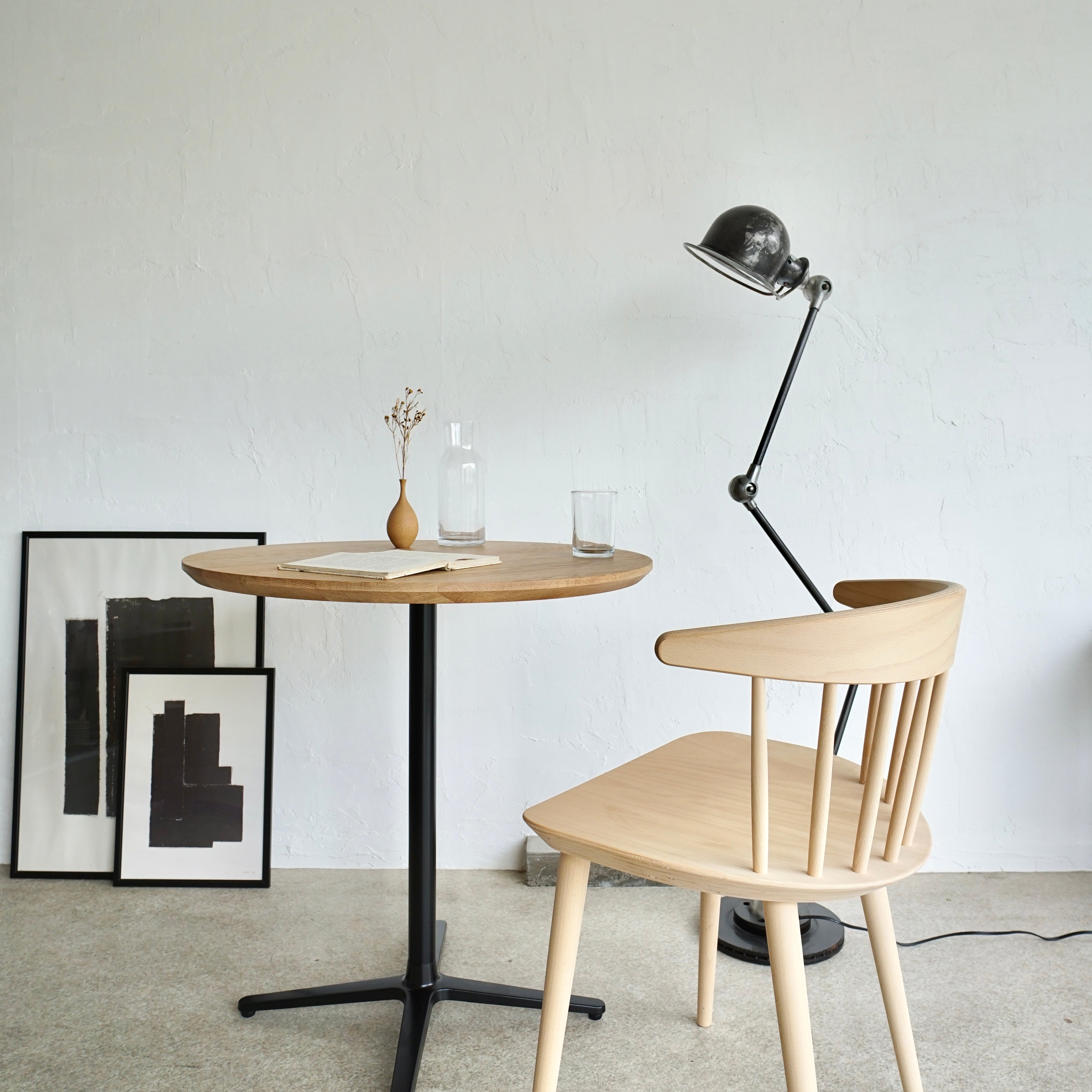 オーク無垢材ラウンドテーブル　BetterLife & Vibes Better Life & Vibes