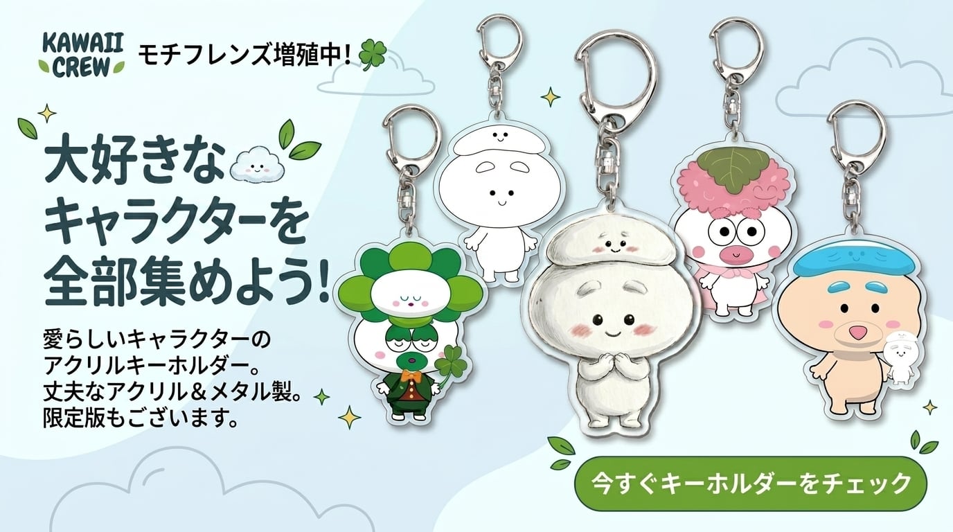 おもちさんショップ｜ステッカー、キーホルダーのオリジナルグッズ販売