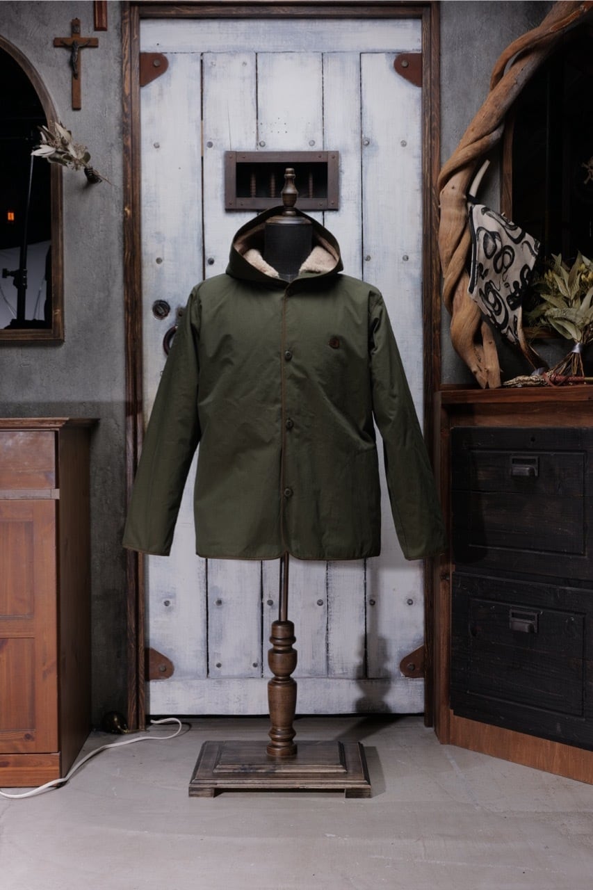 BROWN GREEN BLUES<br>
BOA HOODED BLOUSON<br>ブラウングリーンブルース