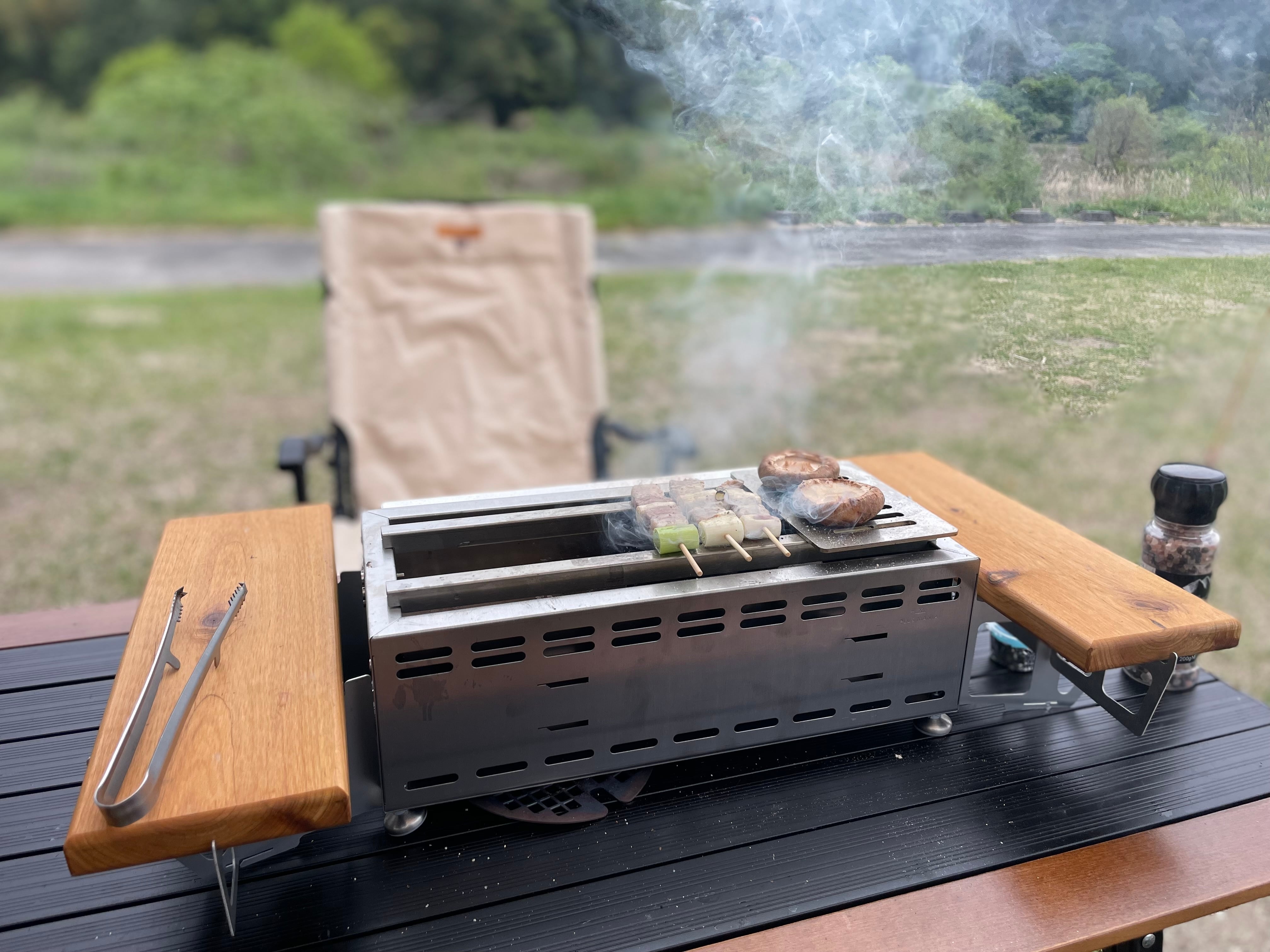 【ファイヤー+バード375】
☆卓上炭火焼き調理台。デザインと機能性GOOD！IGTテーブルにも装着可能