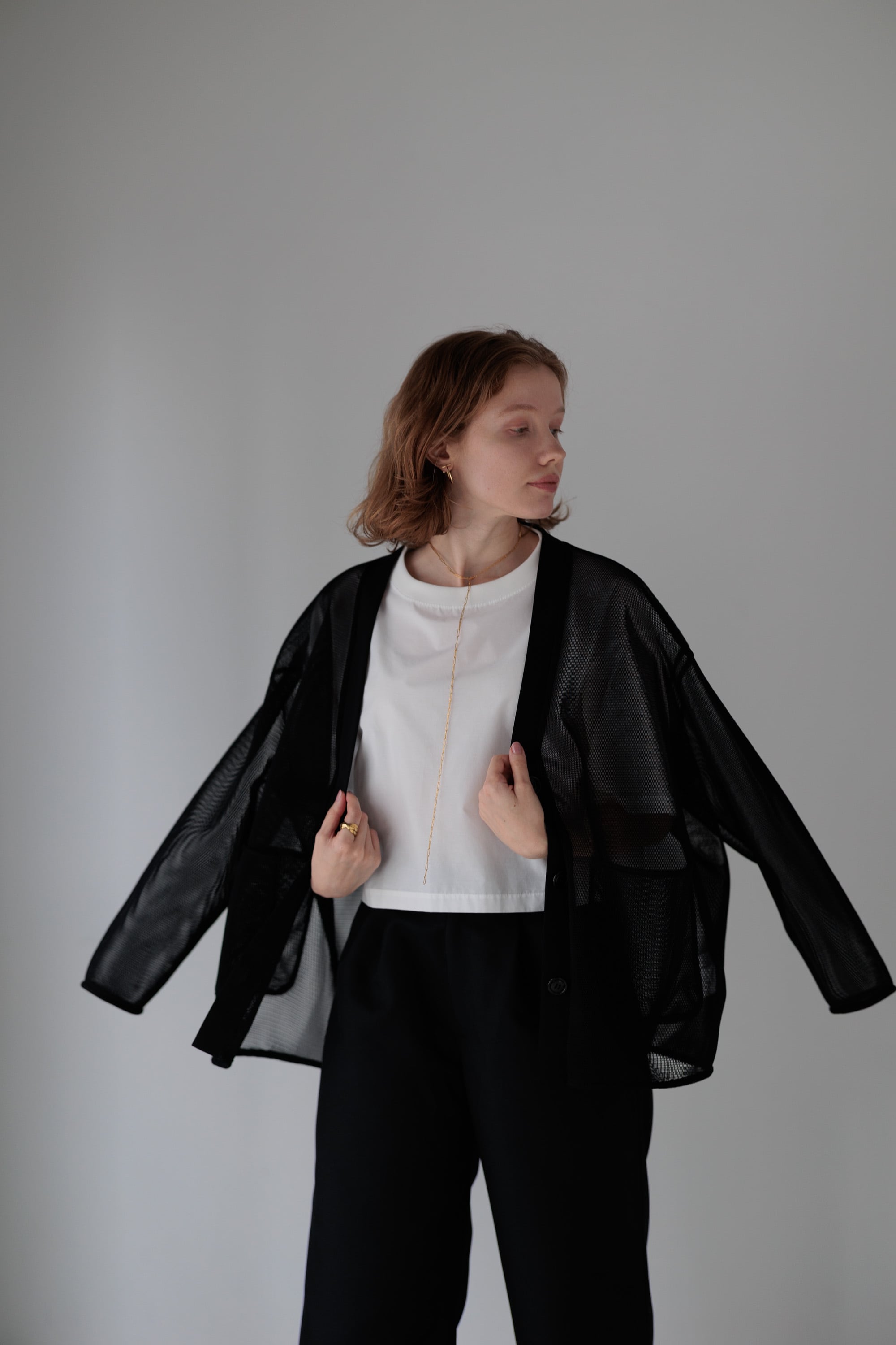 大人気完売 Pois ポワ double mesh Cardigan black 大人気完売 Pois ポワ double mesh Cardigan black - メルカリ