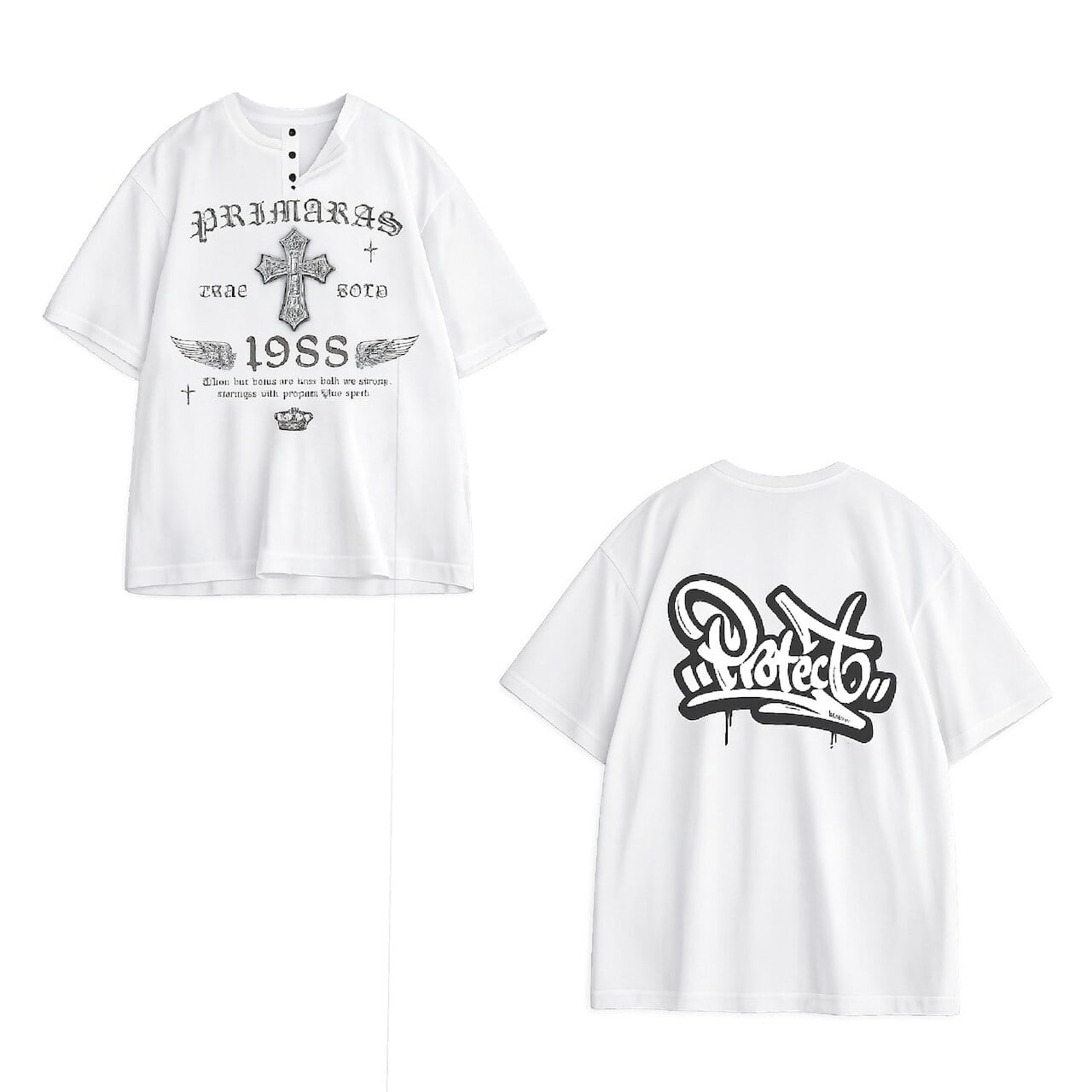 primaras×kinmedaiコラボ2弾ワッフルTee／ホワイト