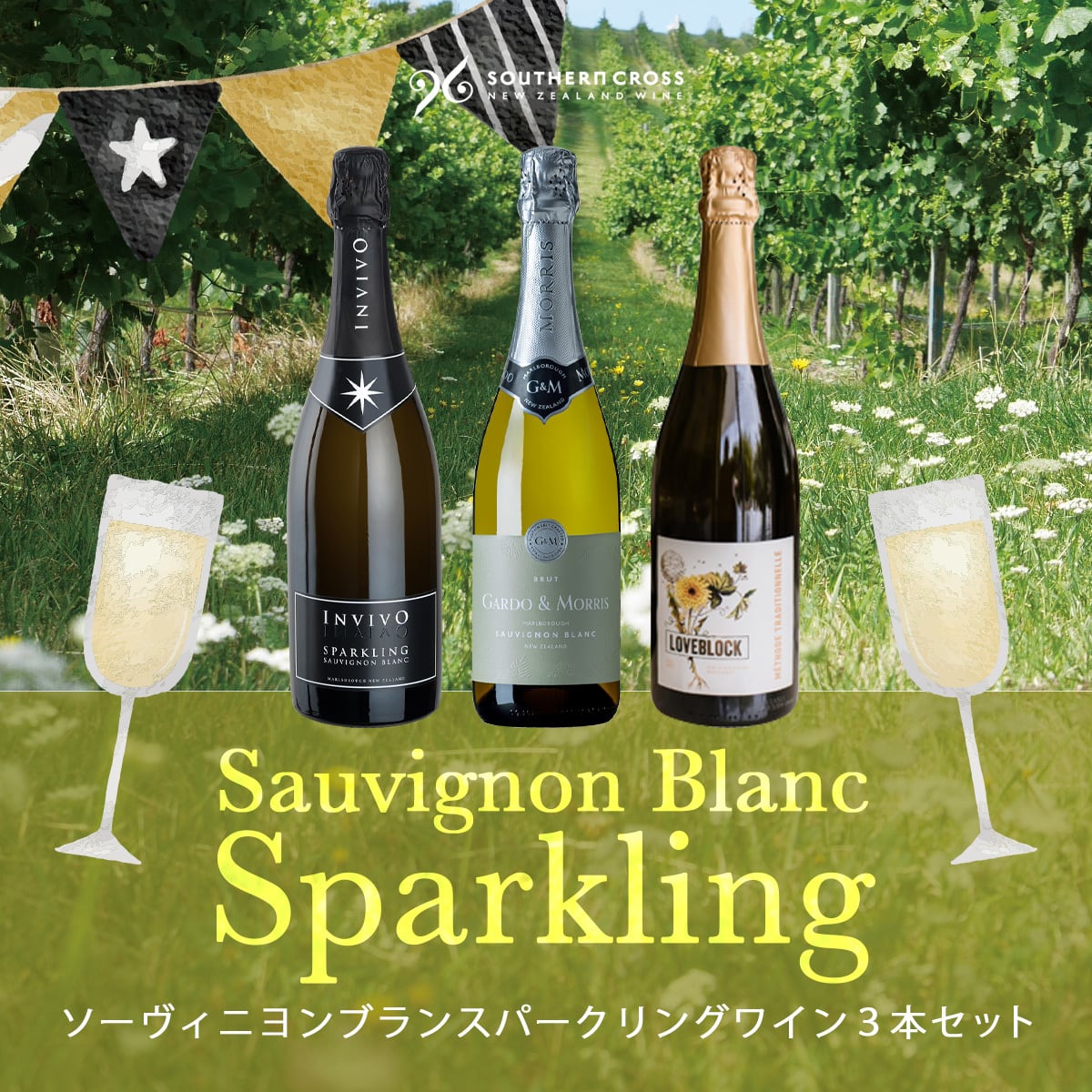 【期間限定15%OFF】ソーヴィニヨンブランスパークリングワイン3本セット
