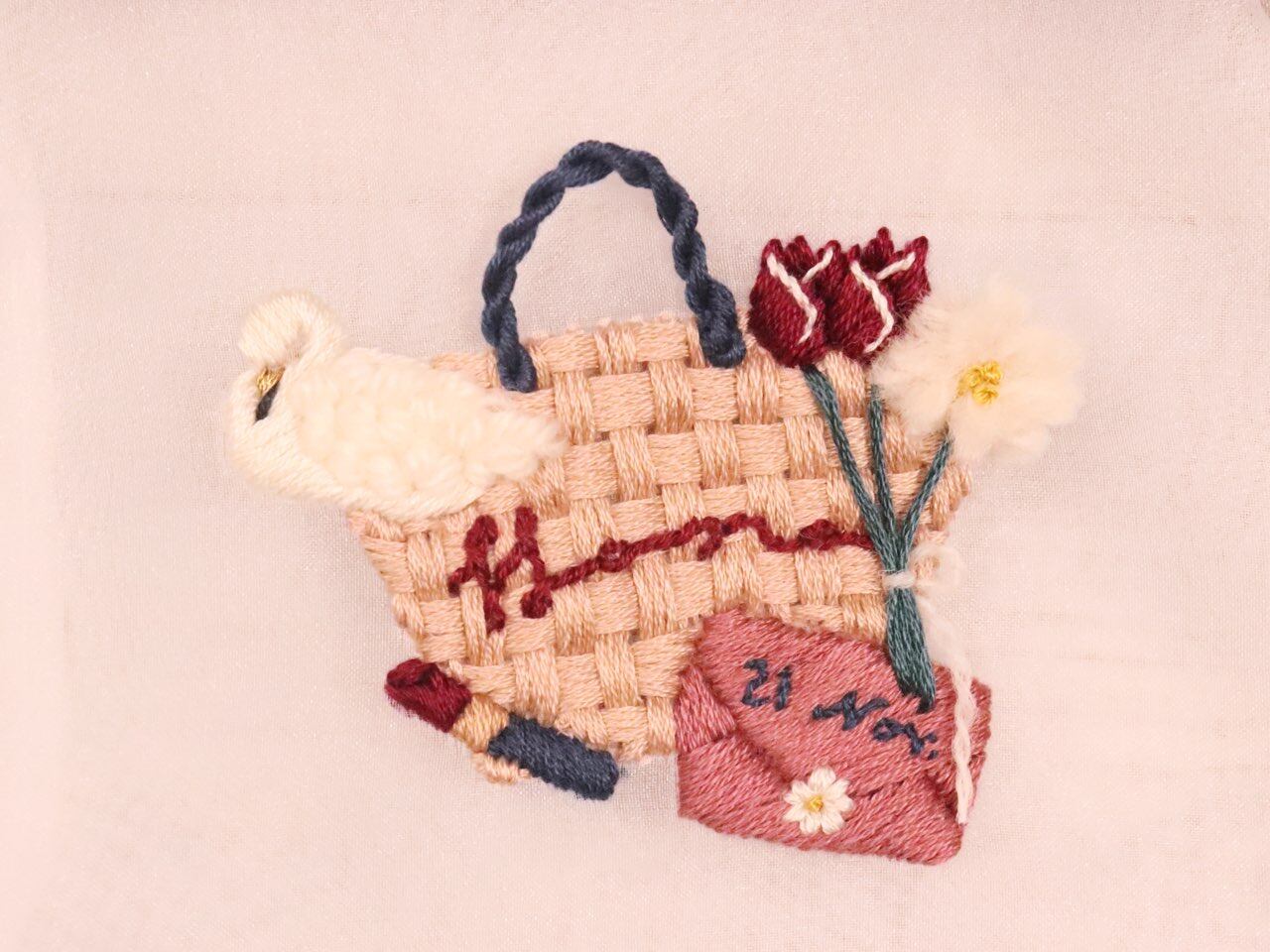 ポーチ ｜ KANKAN チーター キツネザル フラット 刺繍ポーチ L