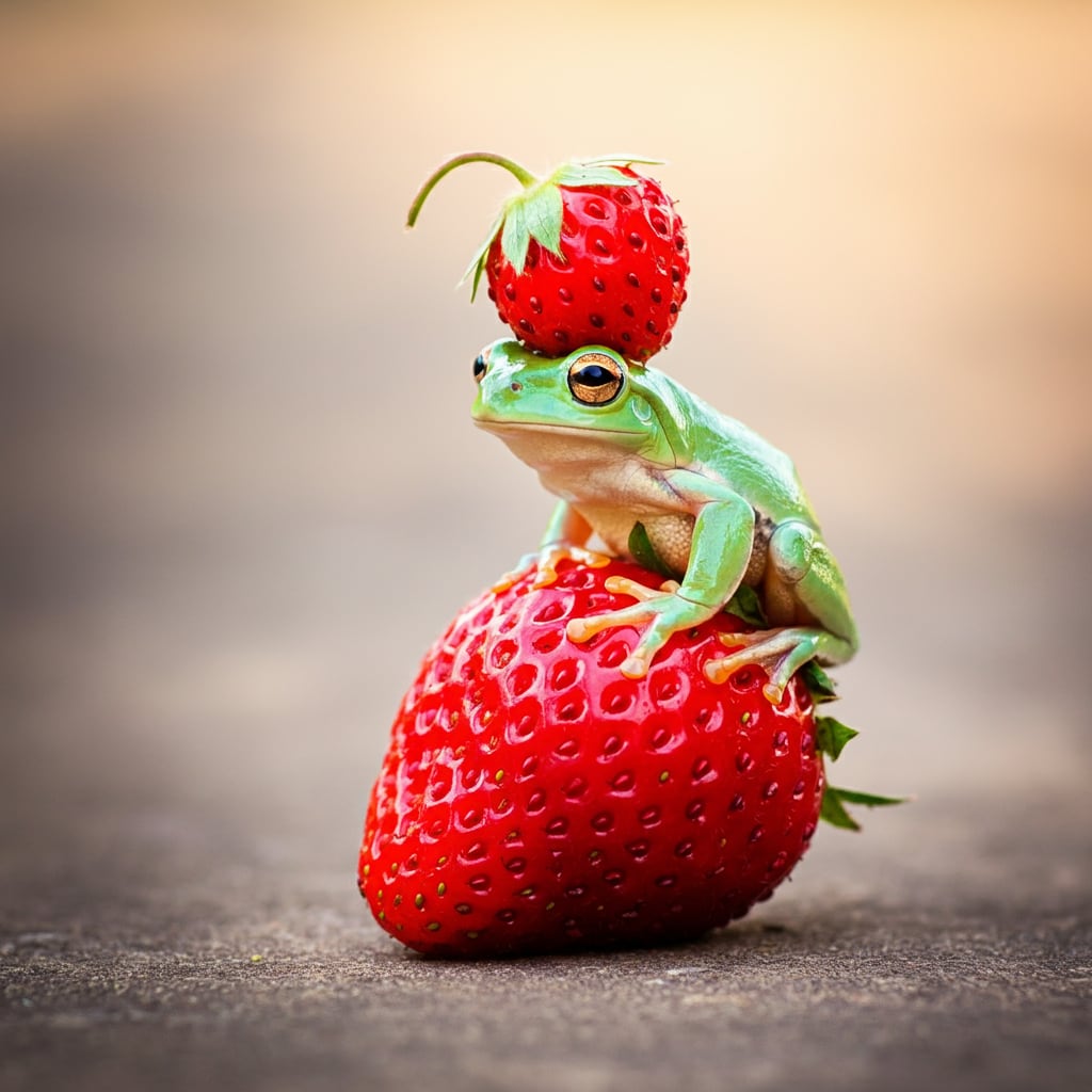 苺ガエルのStrawCapFrog