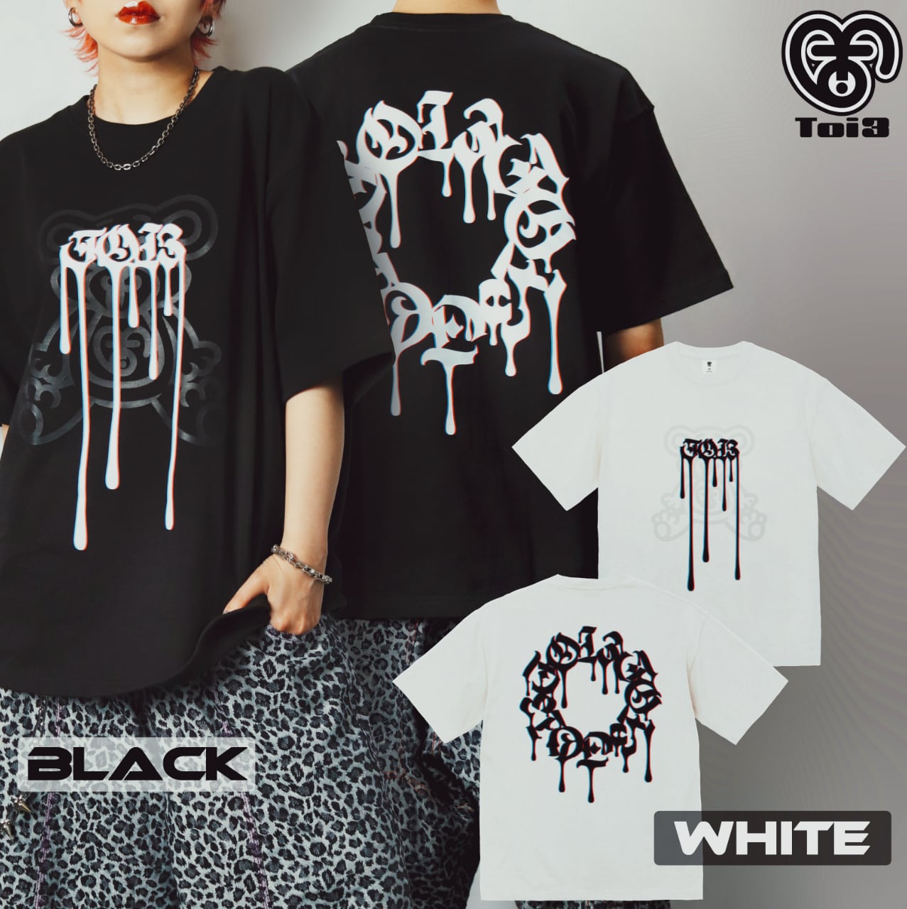 Toi3 Bear DoroDoro T-shirt【Black】