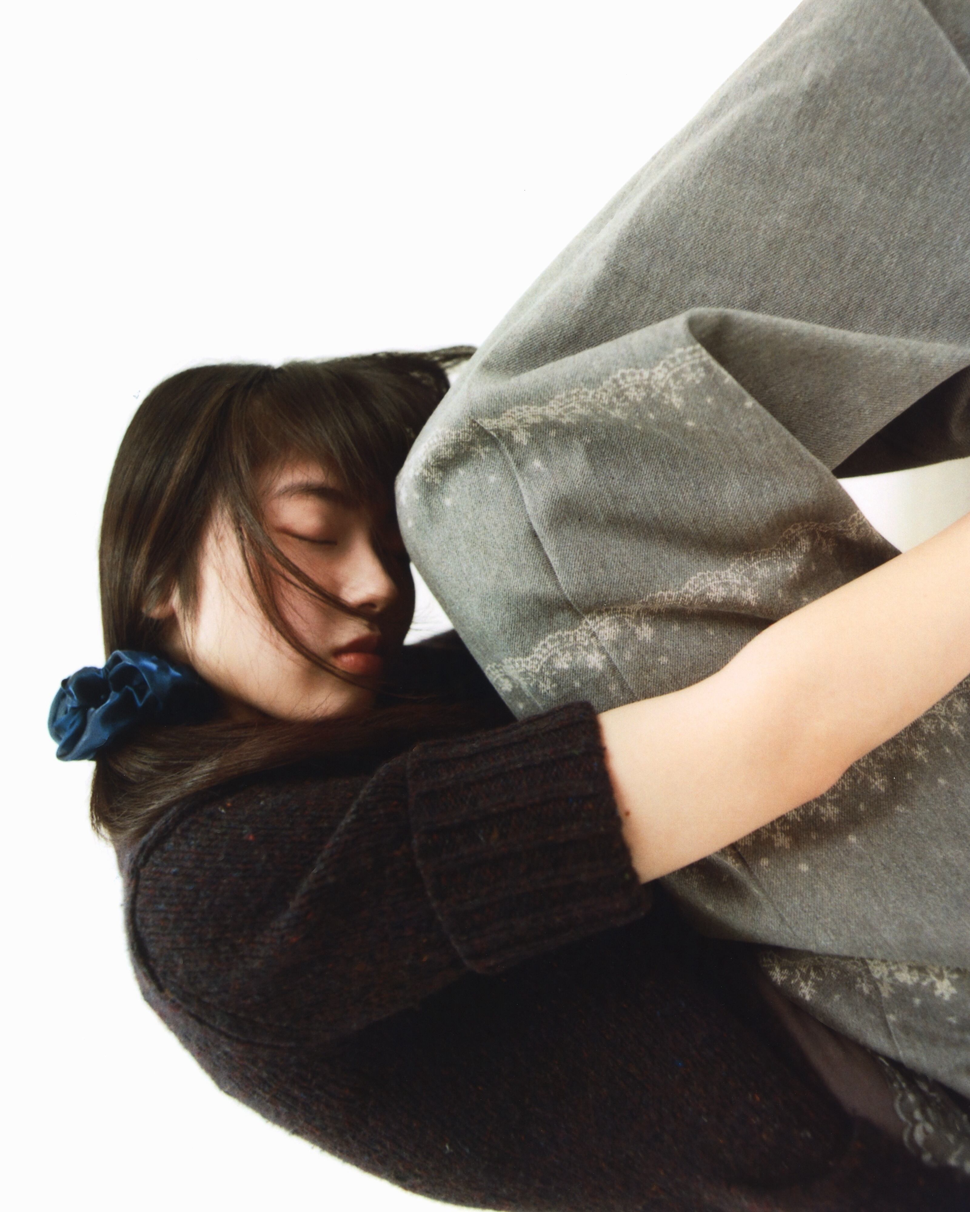 =新品= tetta レースブリーチデニム グレー size1 韓国 カジュアル 新品= tetta レースブリーチデニム グレー size1 韓国 カジュアル