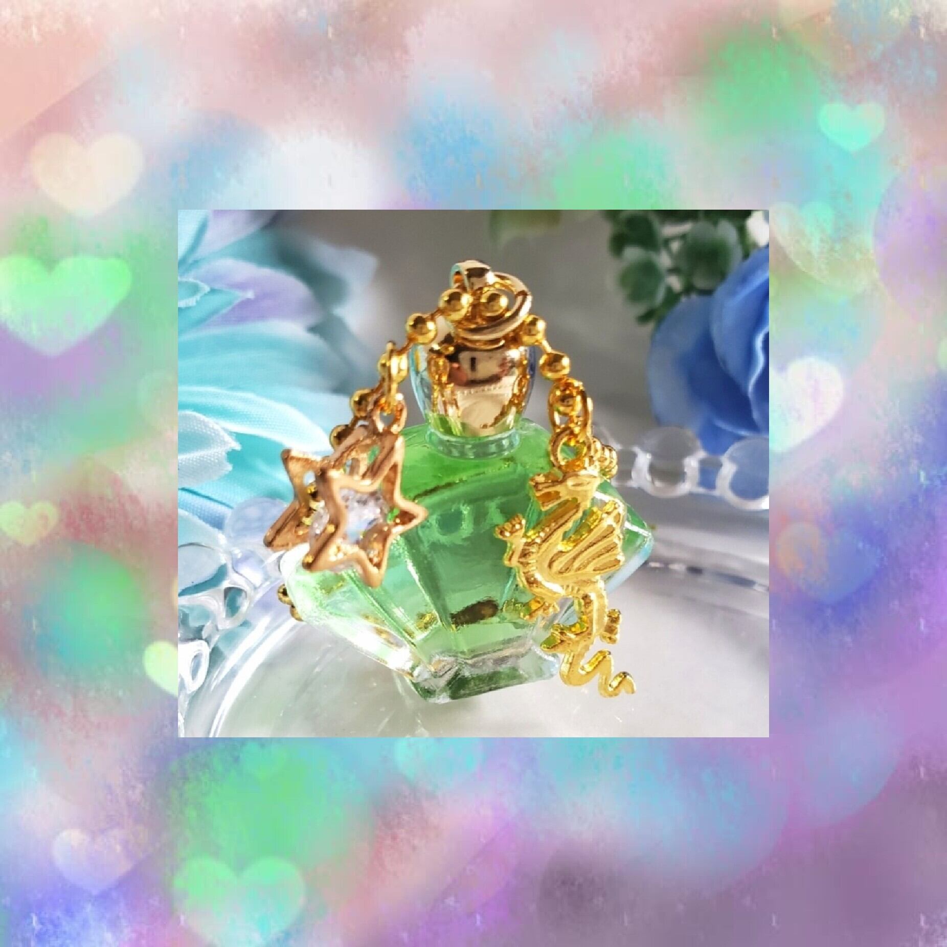 結婚運UP☆くまちゃんオルゴナイトのナスカンキーホルダー①（叶えるオイル封入） 結婚運UP☆くまちゃんオルゴナイトのナスカンキーホルダー（願い叶える