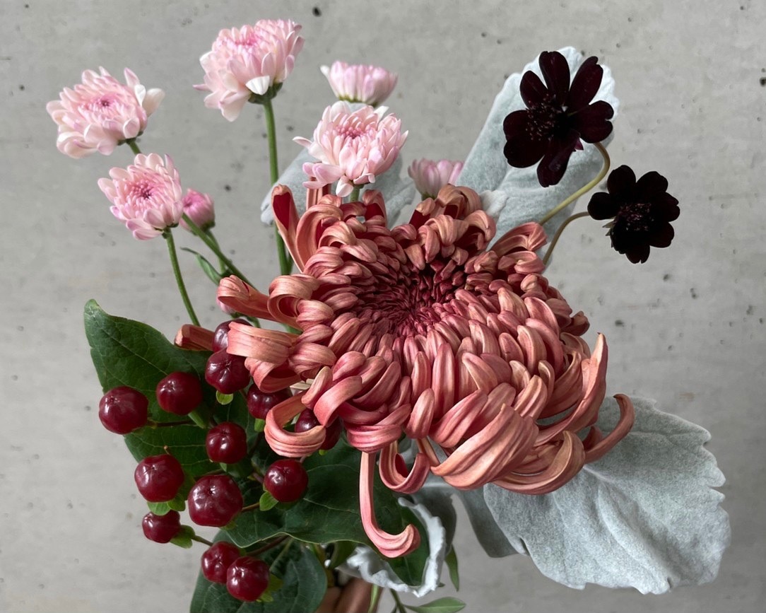 11月1日発送の定期便テーマ いいマムの日に飾る ニュアンスカラーのマム よいはな Yoihana 最高品質のお花をお届けするネット通販